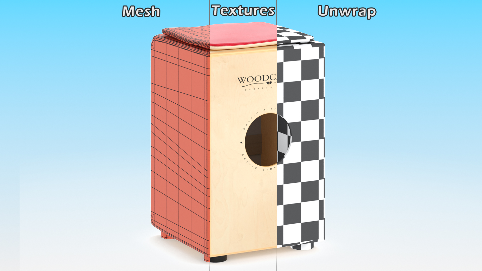 3D model Meinl Cajon Drum Makah Burl String Cajon