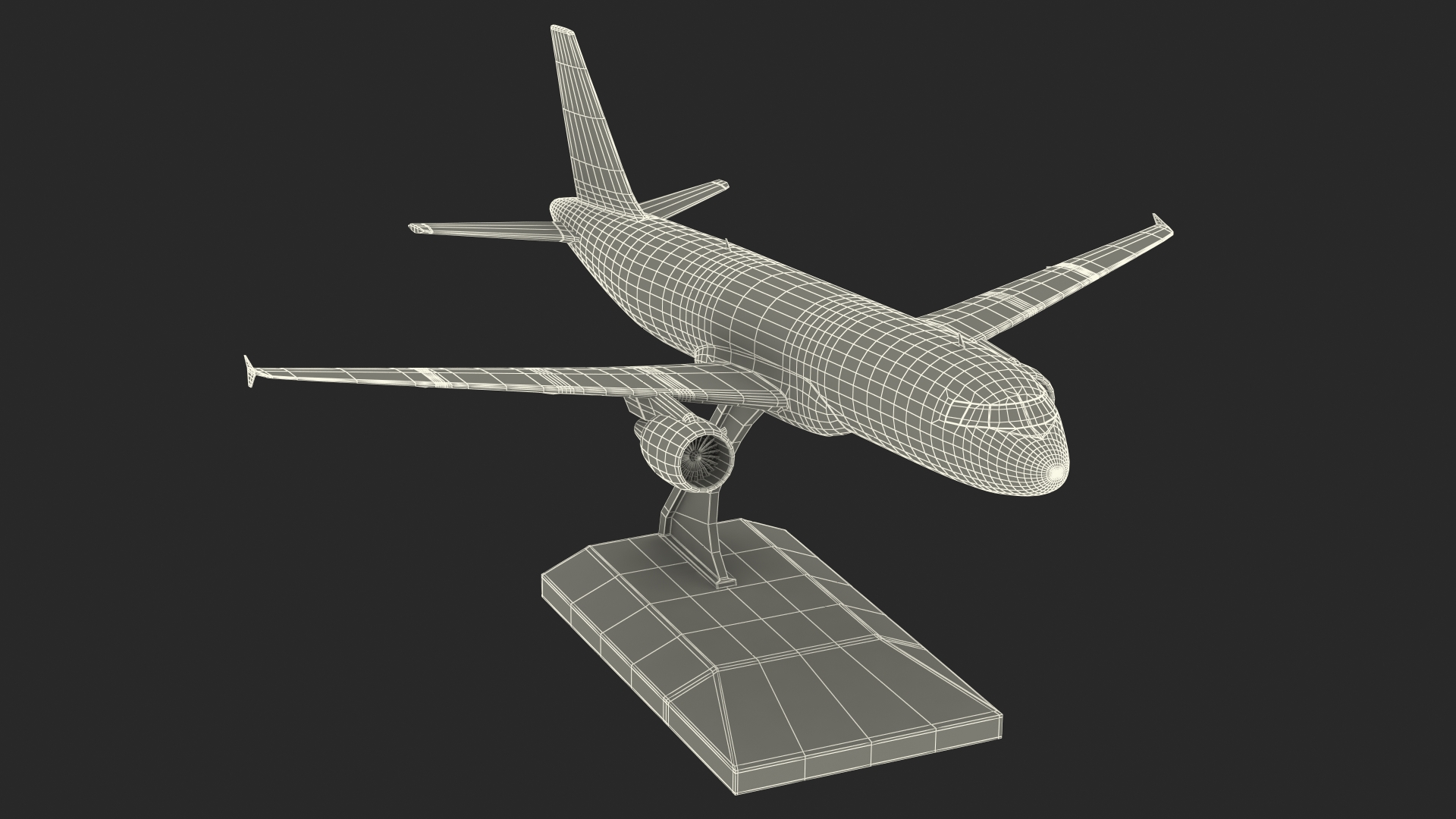 Airbus A320 Scale Model with Stand 3D model