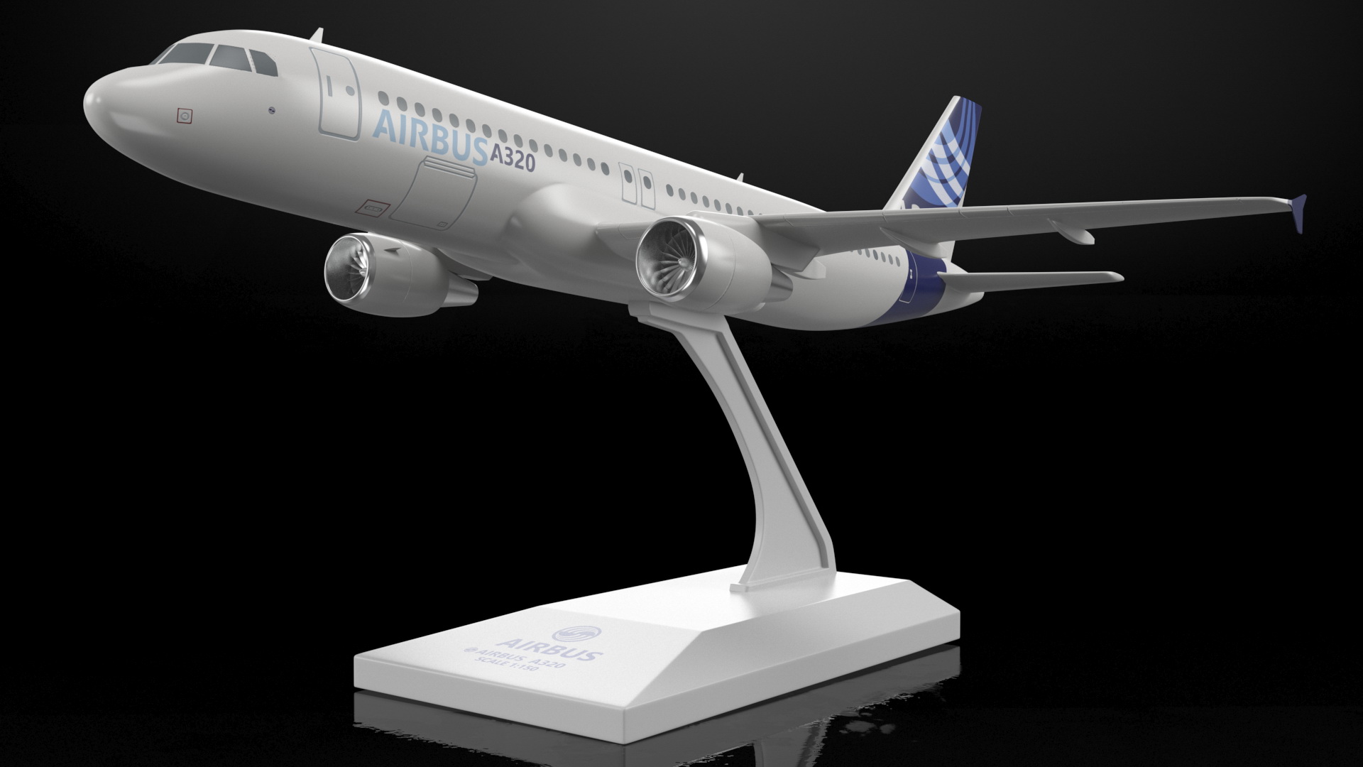 Airbus A320 Scale Model with Stand 3D model