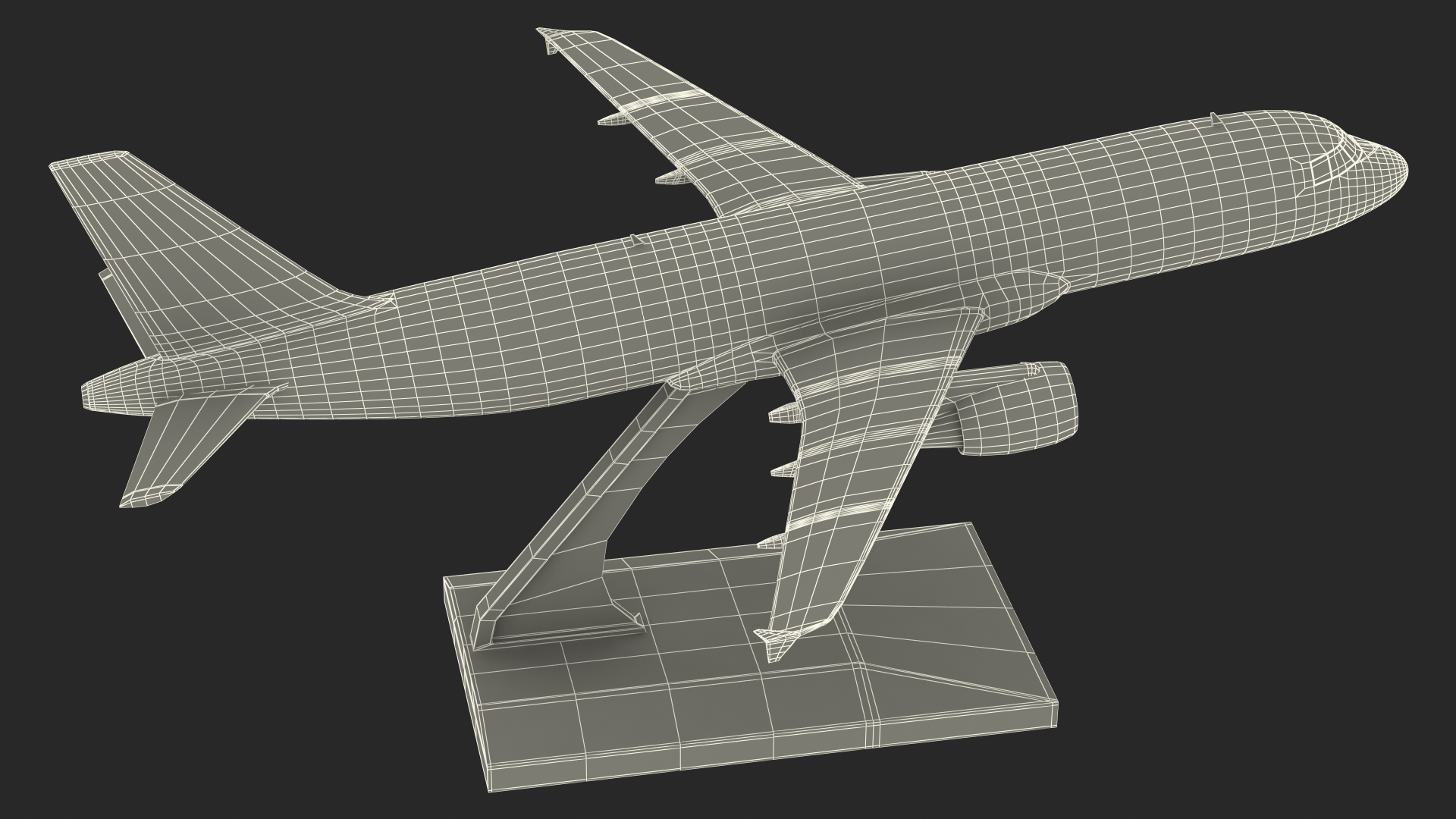 Airbus A320 Scale Model with Stand 3D model