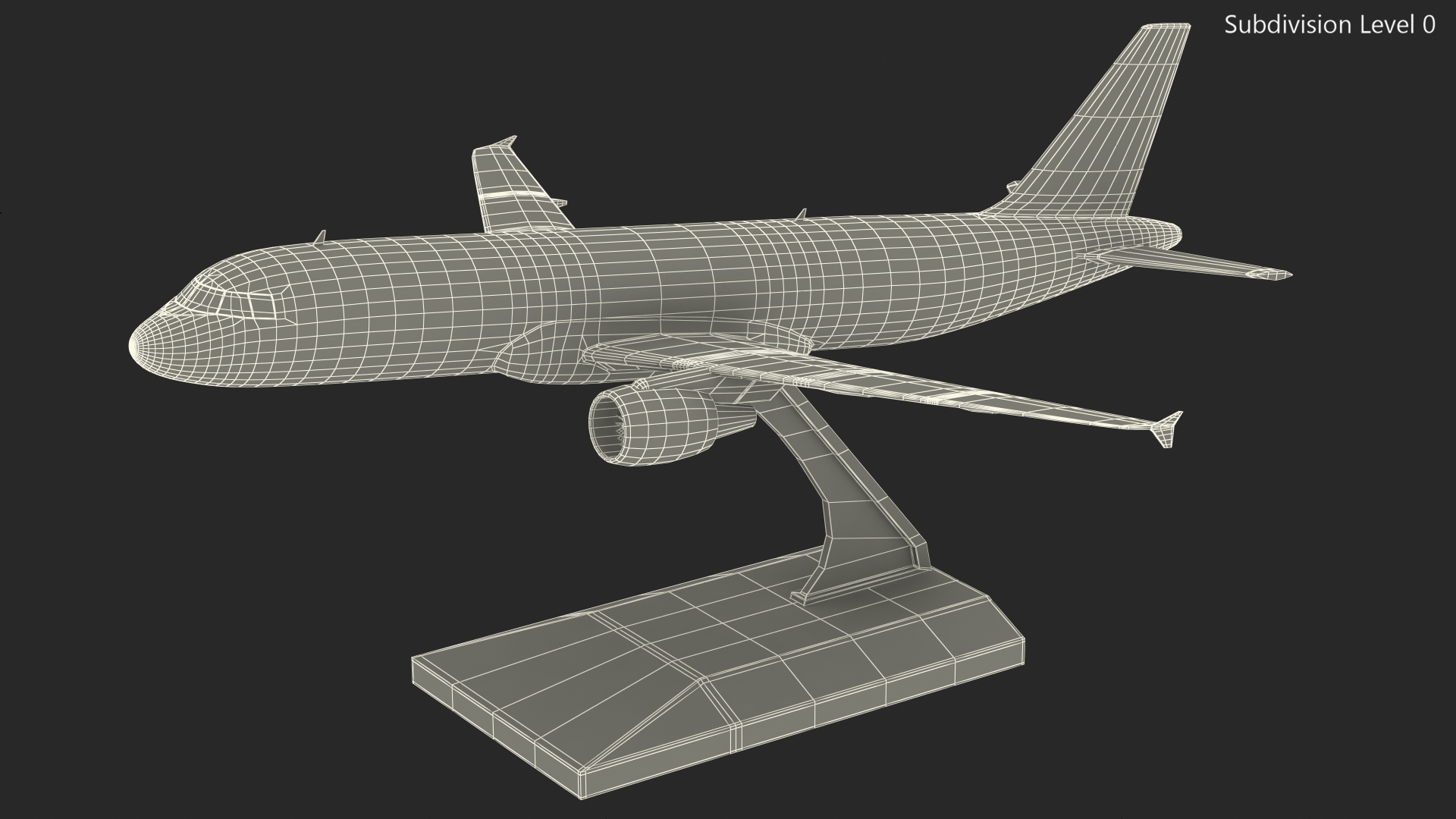 Airbus A320 Scale Model with Stand 3D model