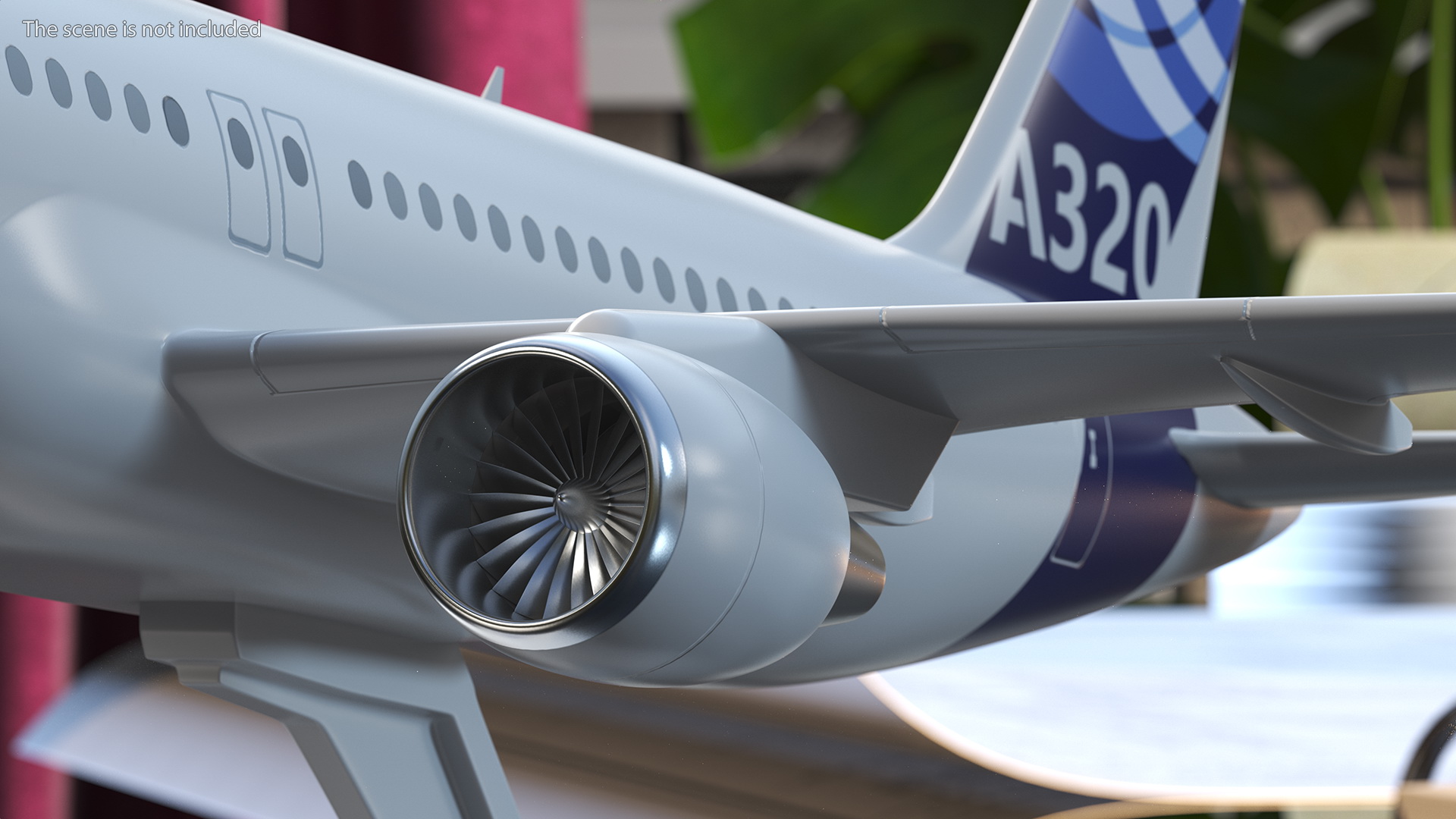 Airbus A320 Scale Model with Stand 3D model