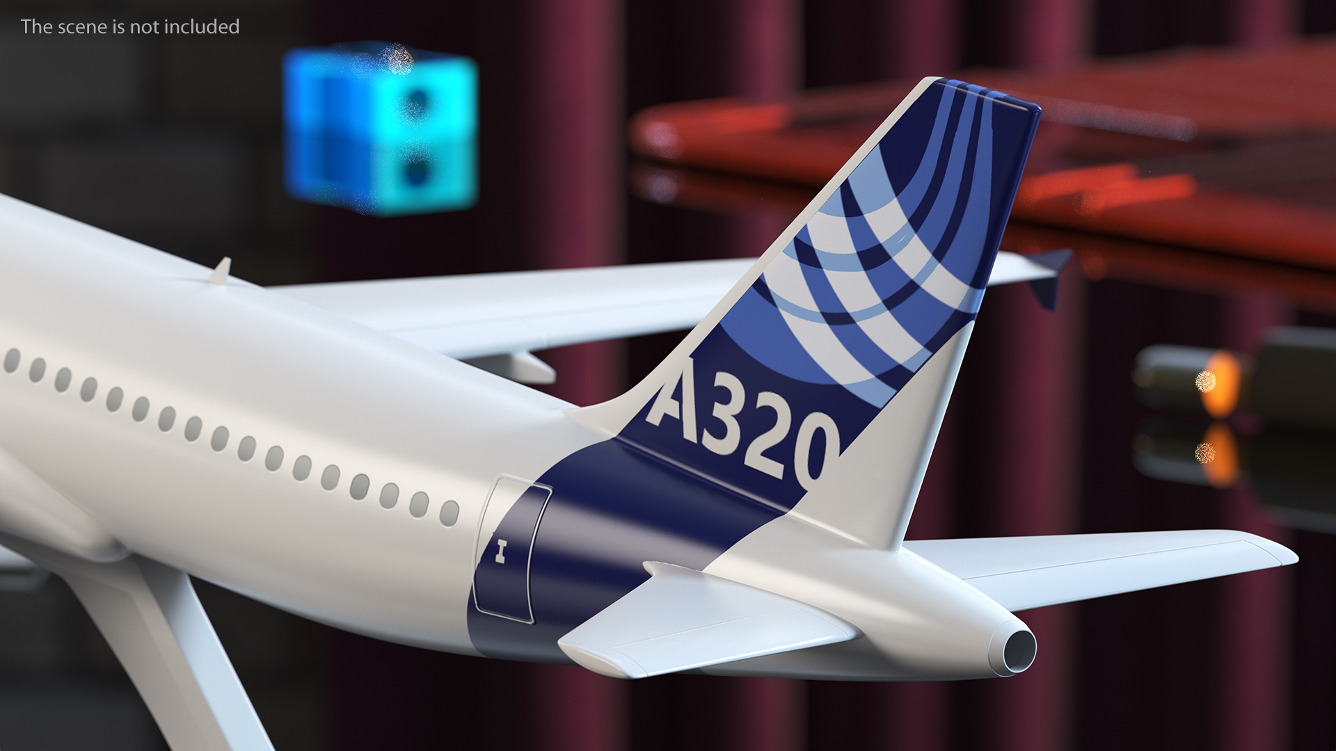 Airbus A320 Scale Model with Stand 3D model