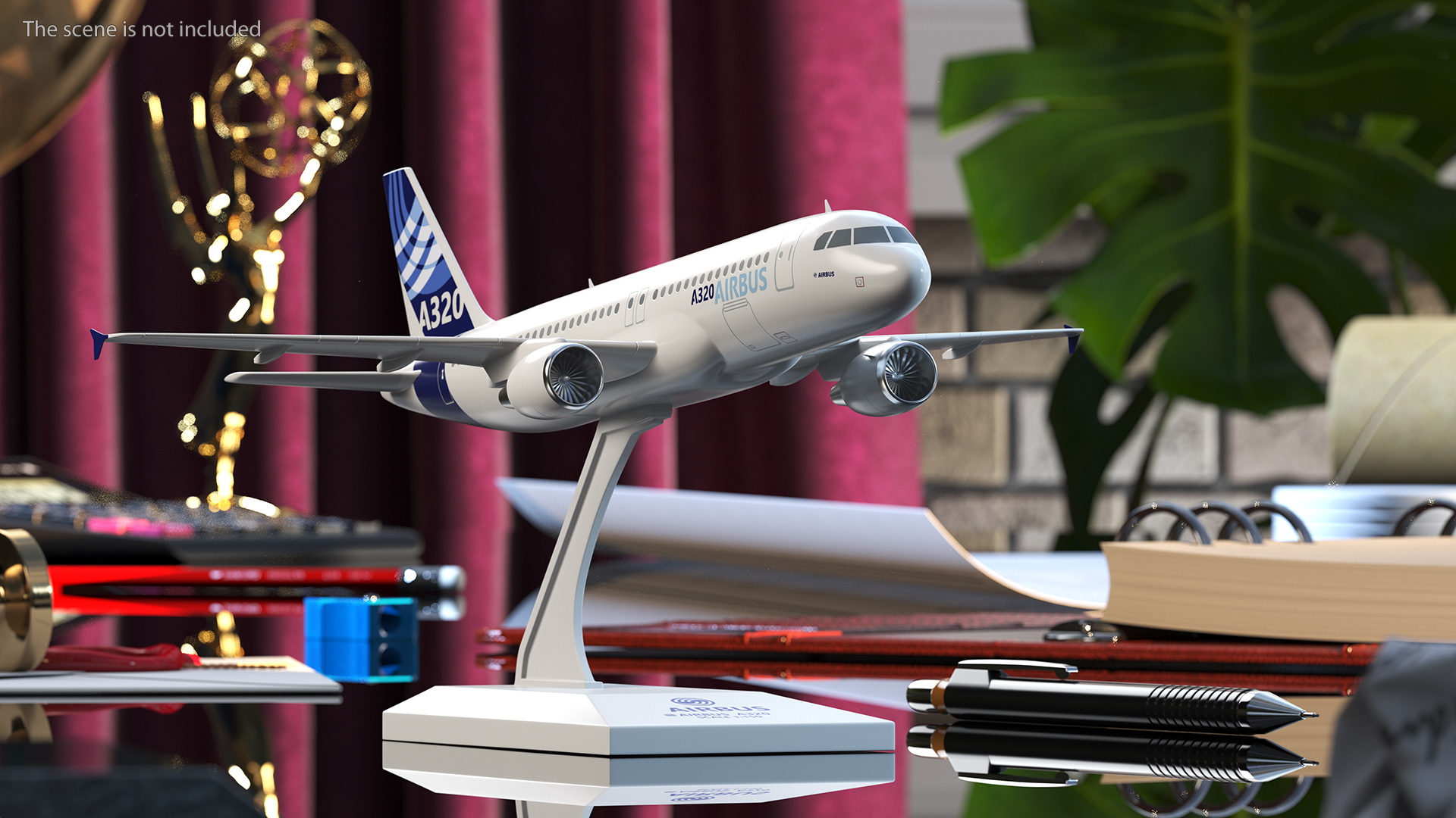 Airbus A320 Scale Model with Stand 3D model