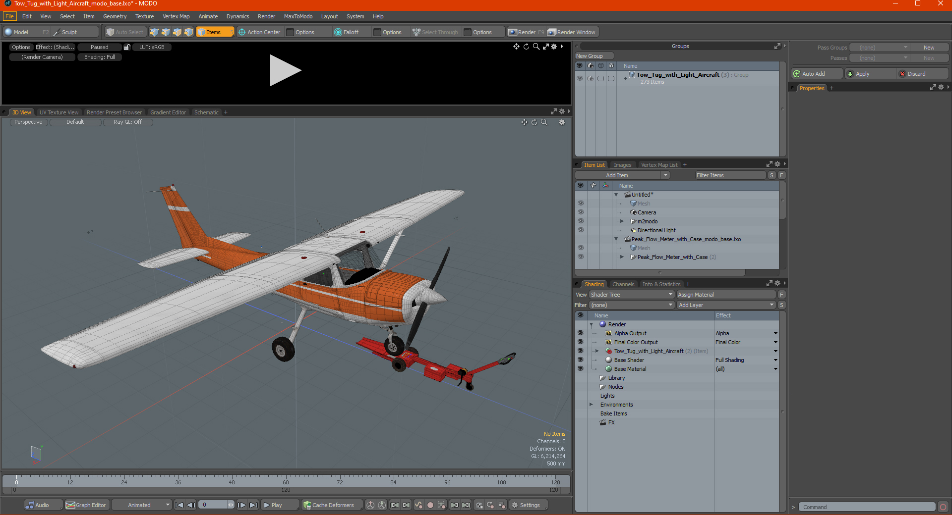 Tow Tug with Light Aircraft 3D