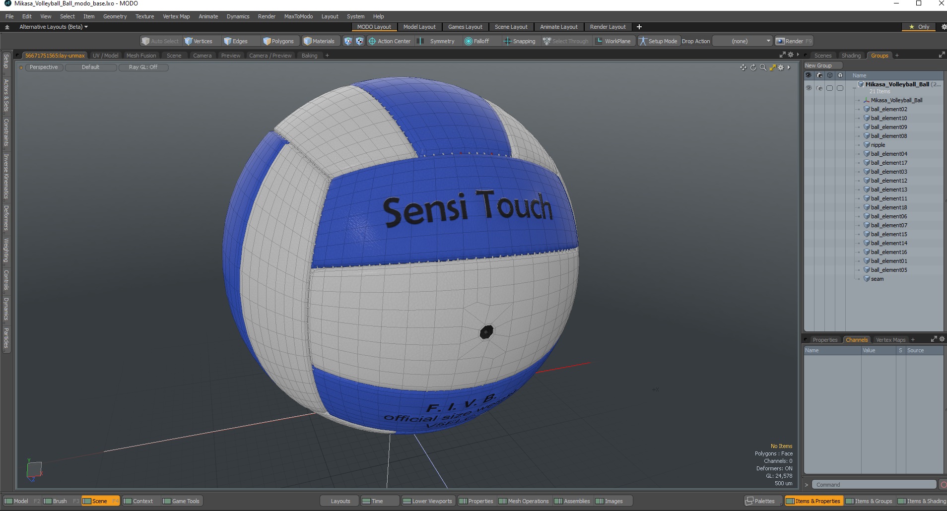 Mikasa Volleyball Ball 3D