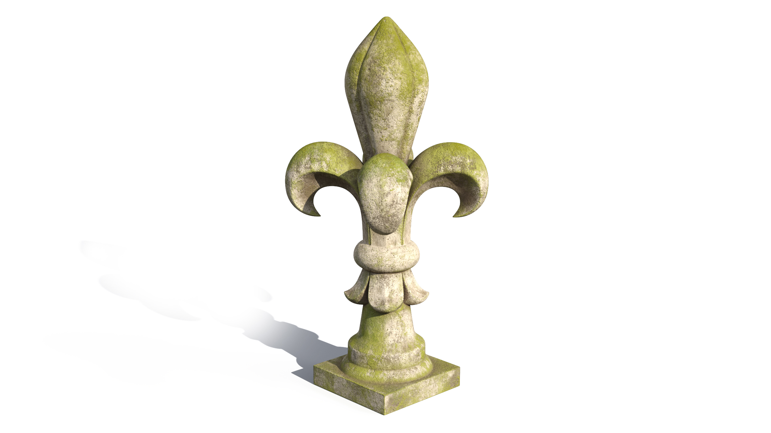 Fleur De Lis Finial Mossy Stone for 3D Print 3D model