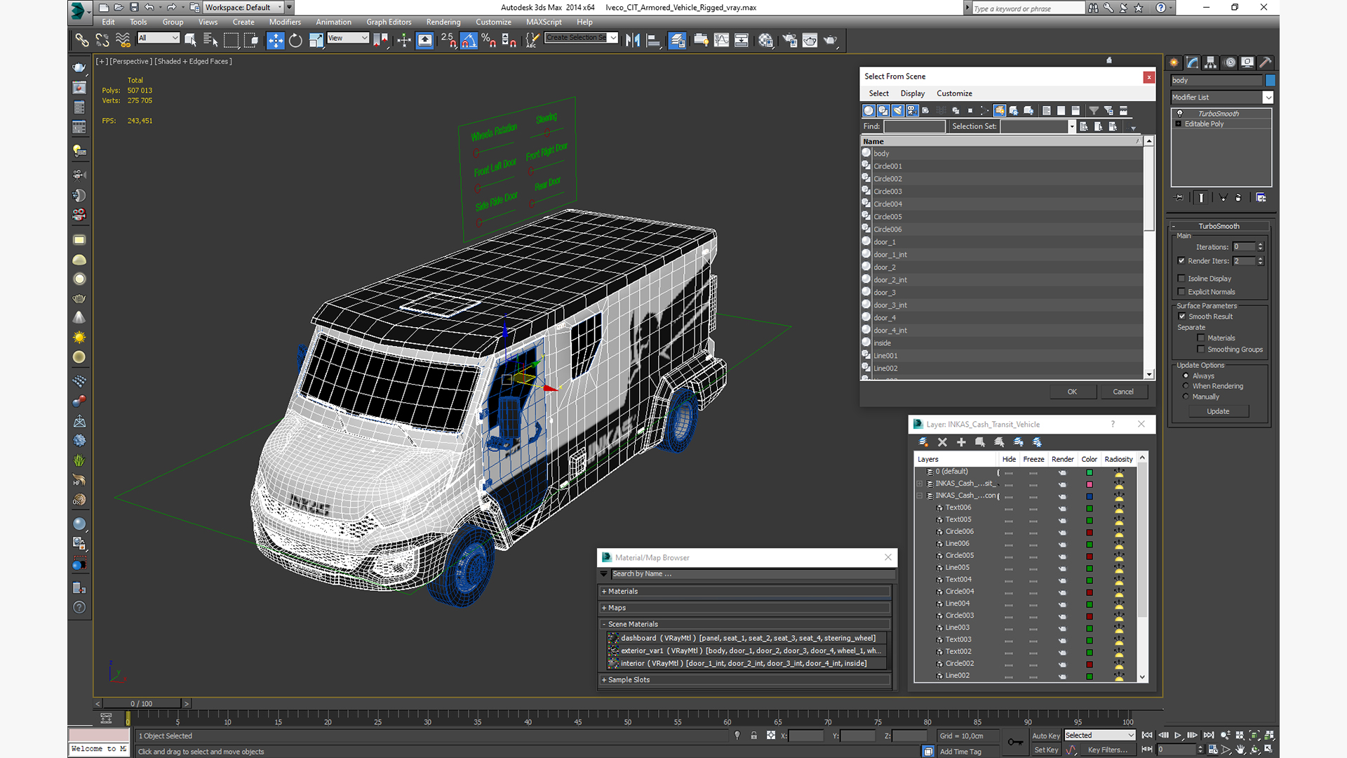 Iveco CIT Armored Vehicle Rigged 3D