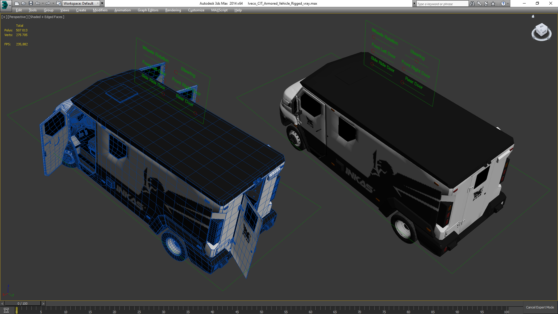 Iveco CIT Armored Vehicle Rigged 3D