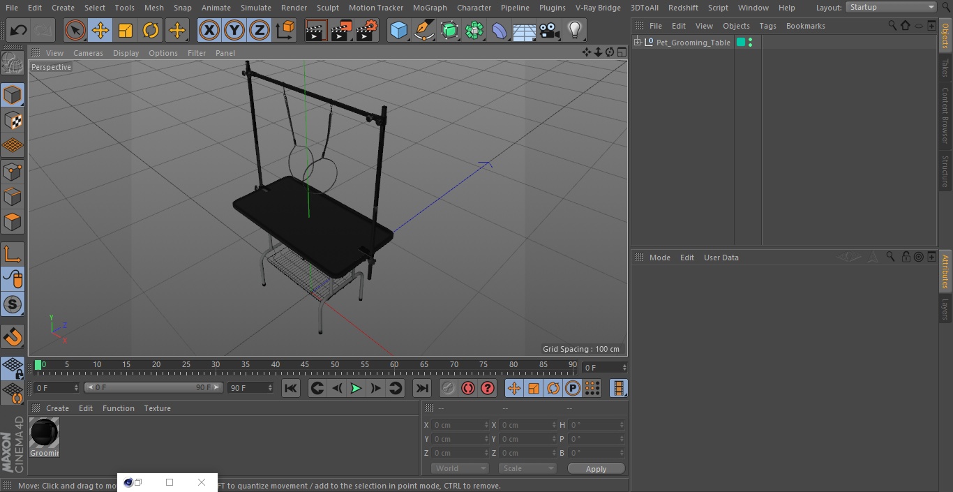 3D Pet Grooming Table model