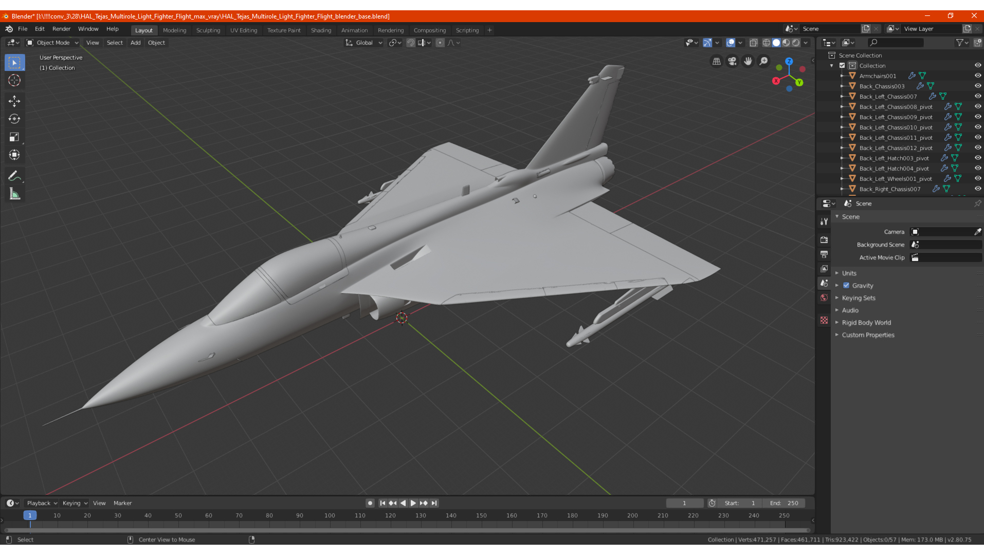 3D model HAL Tejas Multirole Light Fighter Flight