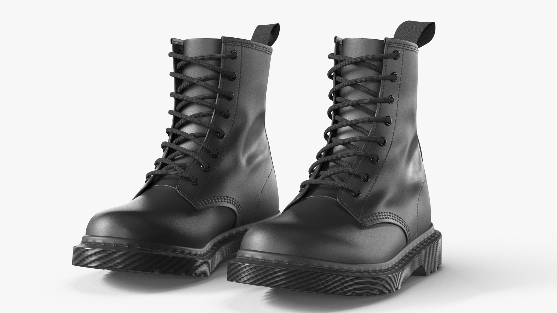 3D Dr Martens 1460 Mono Smooth Black model