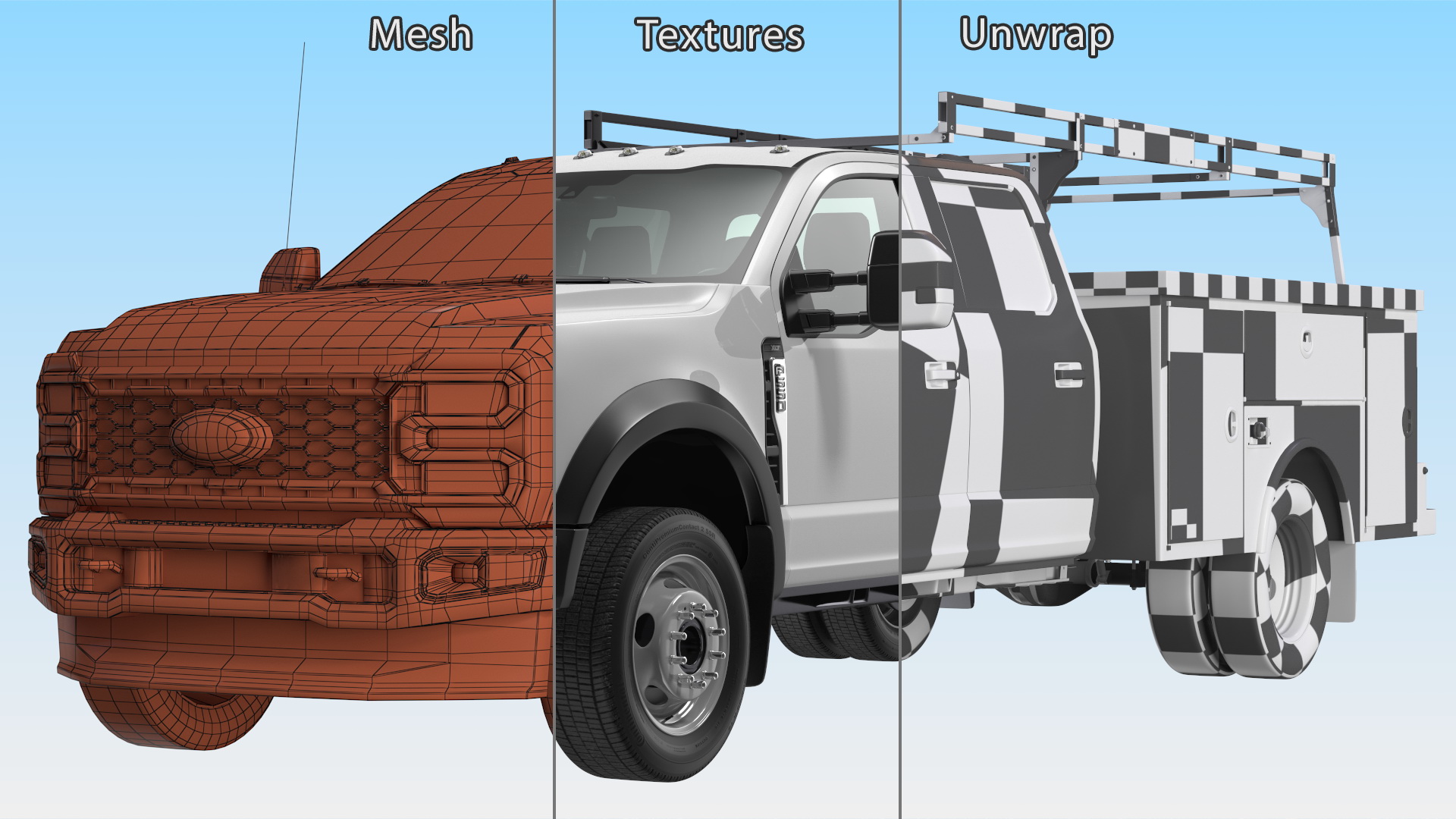 Ford Super Duty F550 with Service Body White 3D model