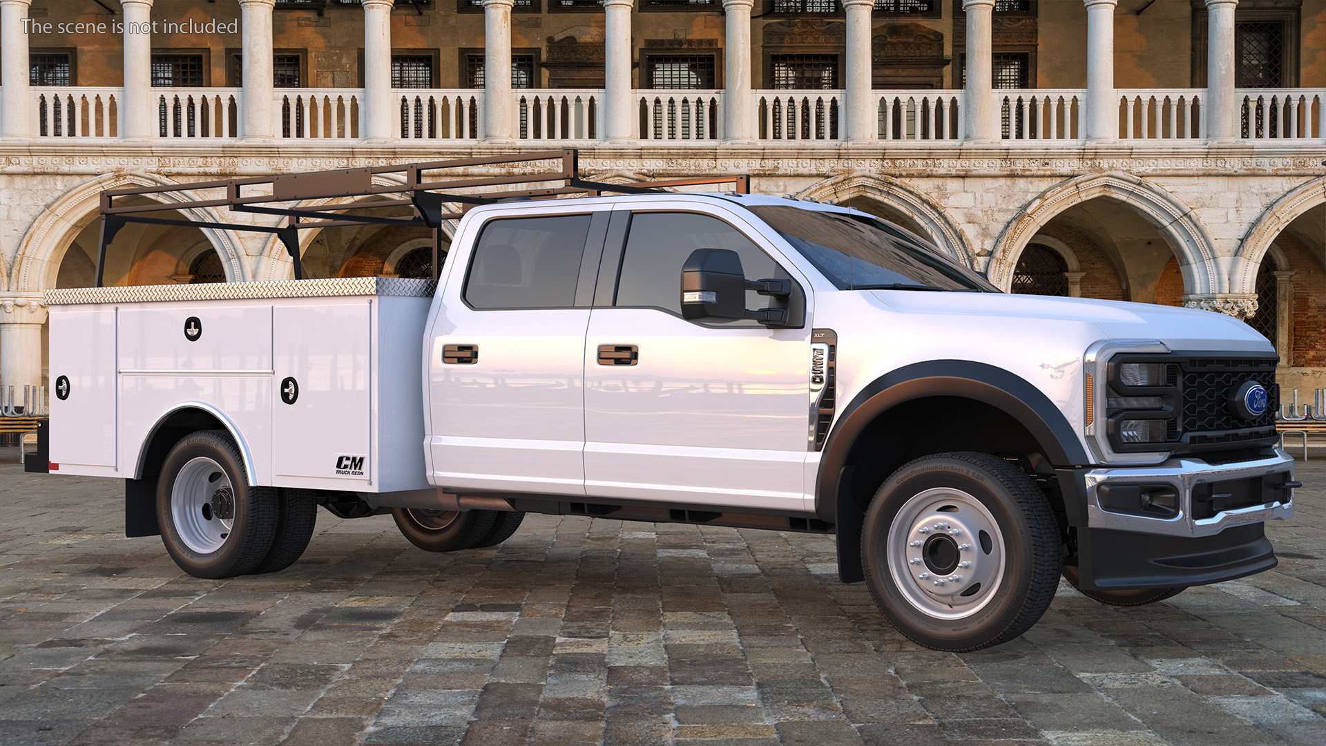 Ford Super Duty F550 with Service Body White 3D model