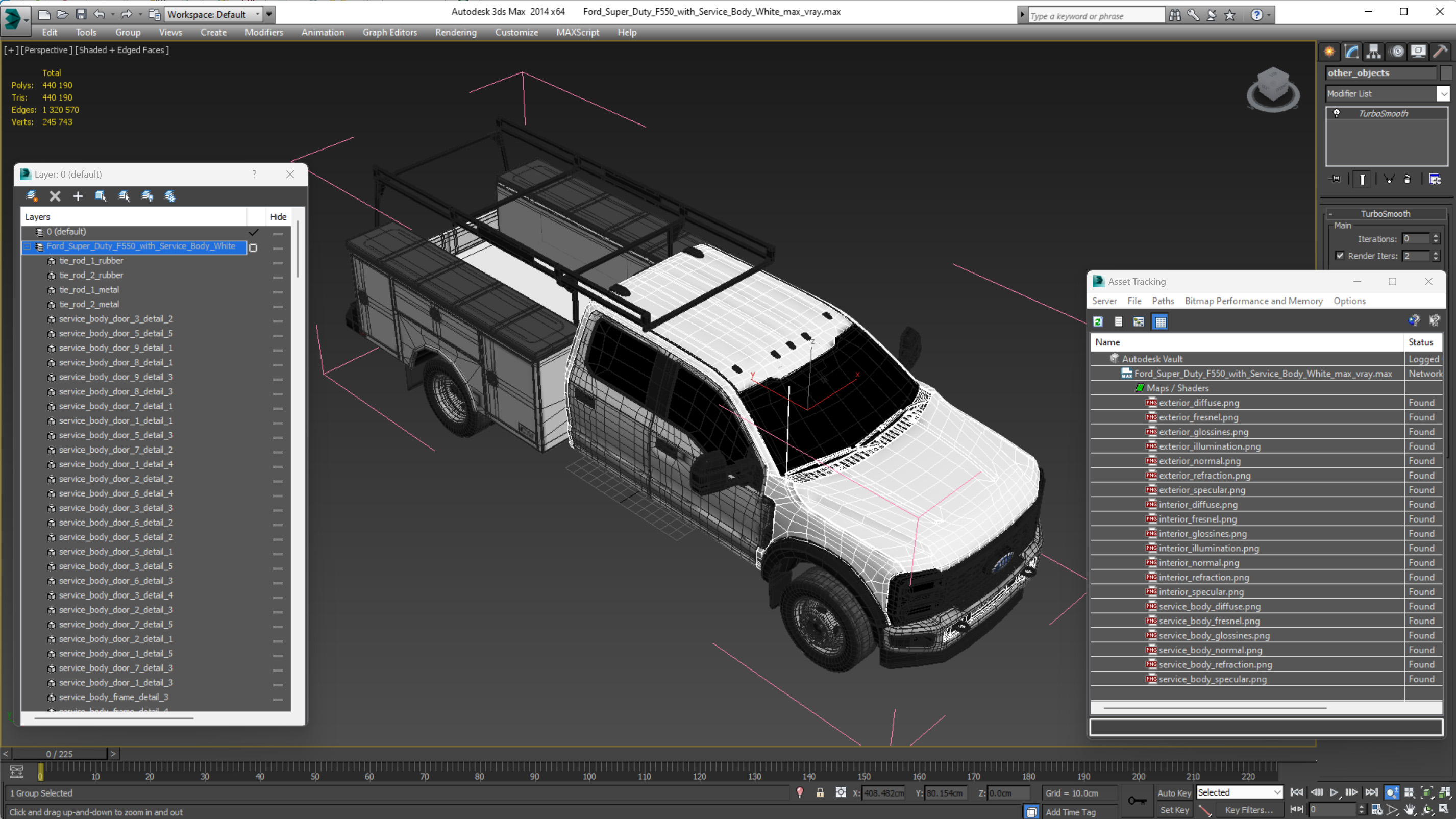 Ford Super Duty F550 with Service Body White 3D model