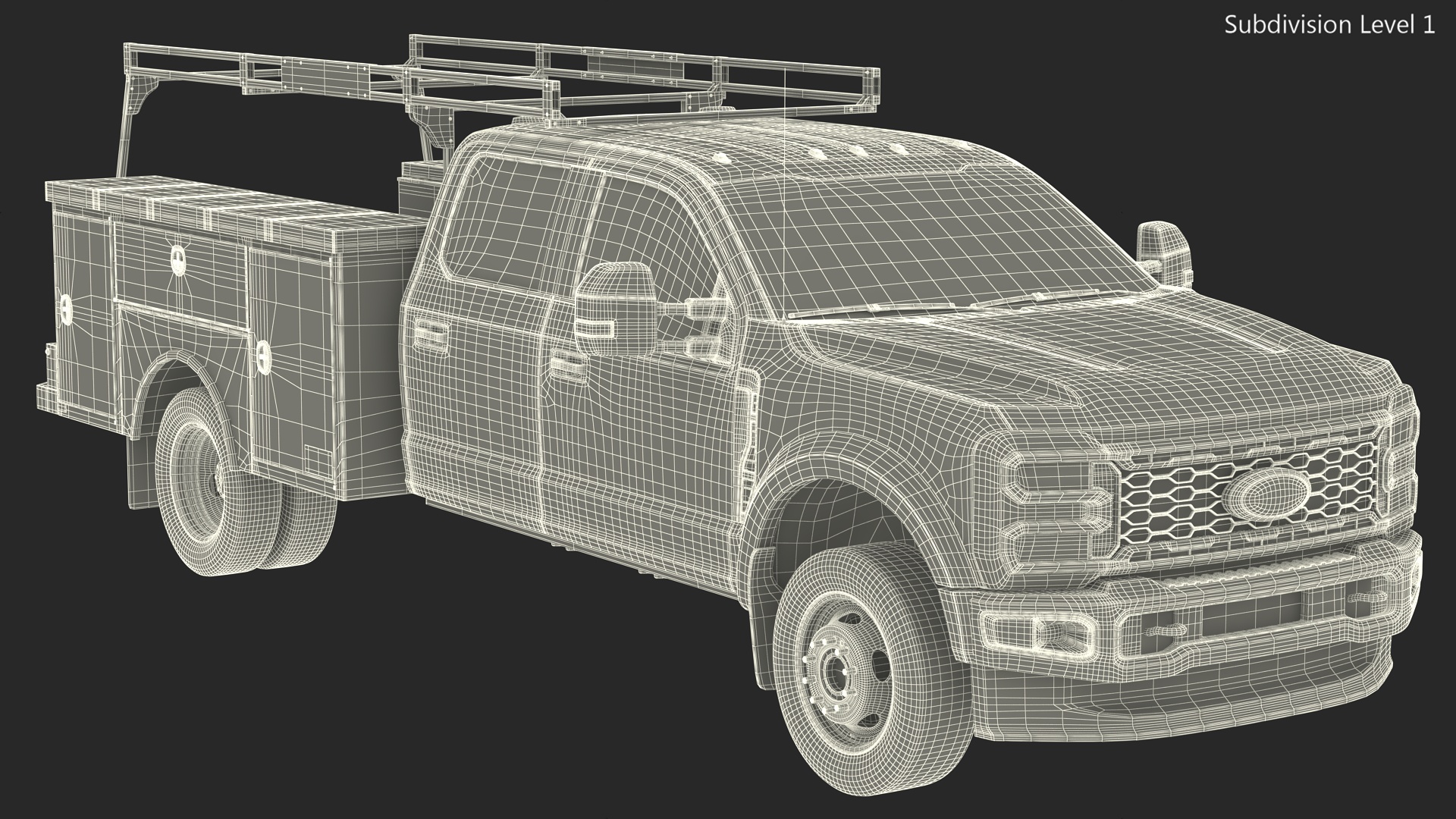 Ford Super Duty F550 with Service Body White 3D model