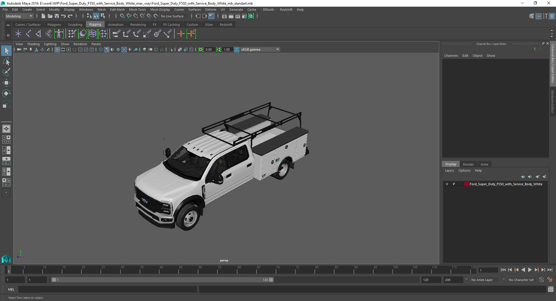 Ford Super Duty F550 with Service Body White 3D model