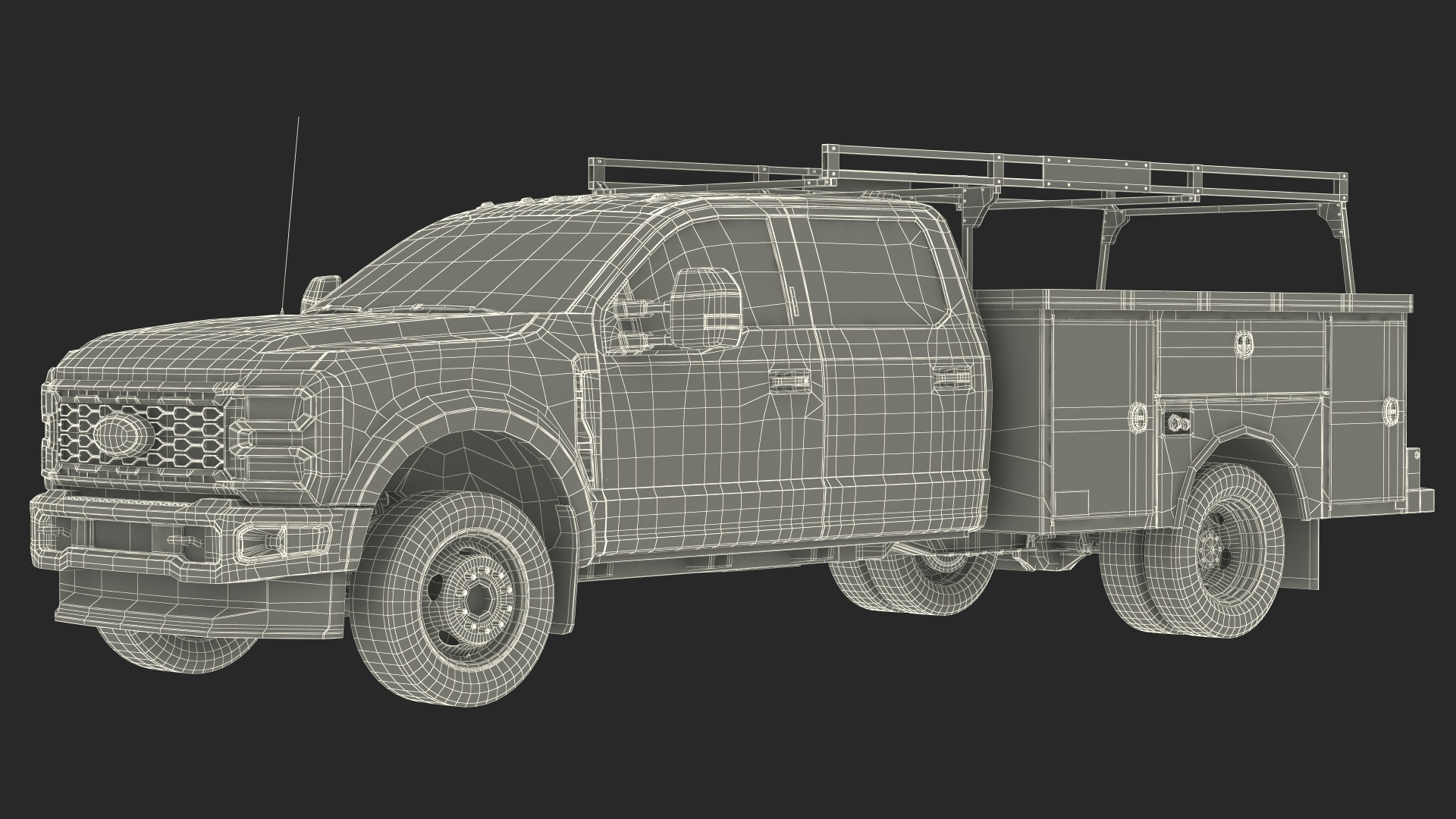 Ford Super Duty F550 with Service Body White 3D model