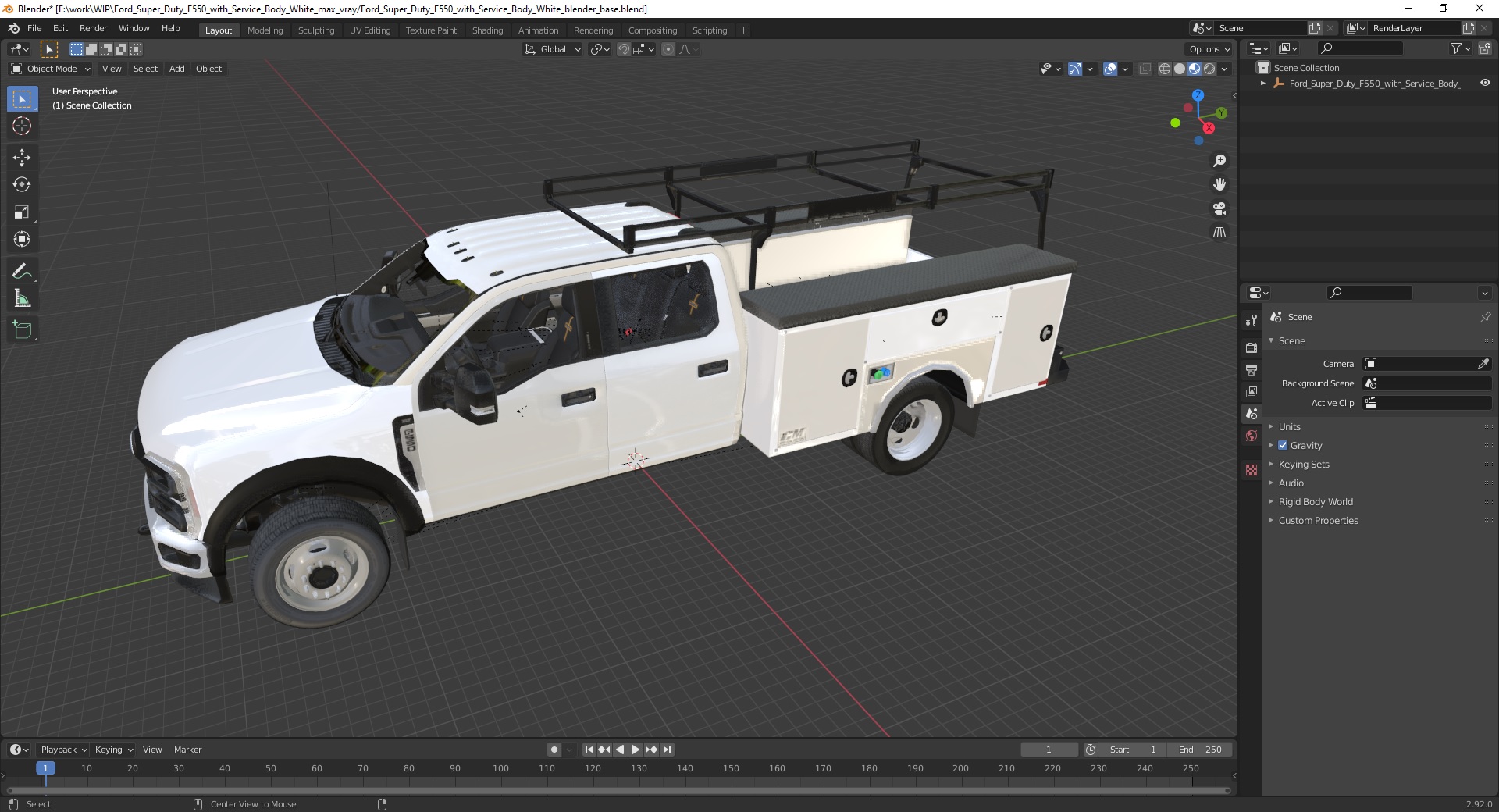 Ford Super Duty F550 with Service Body White 3D model