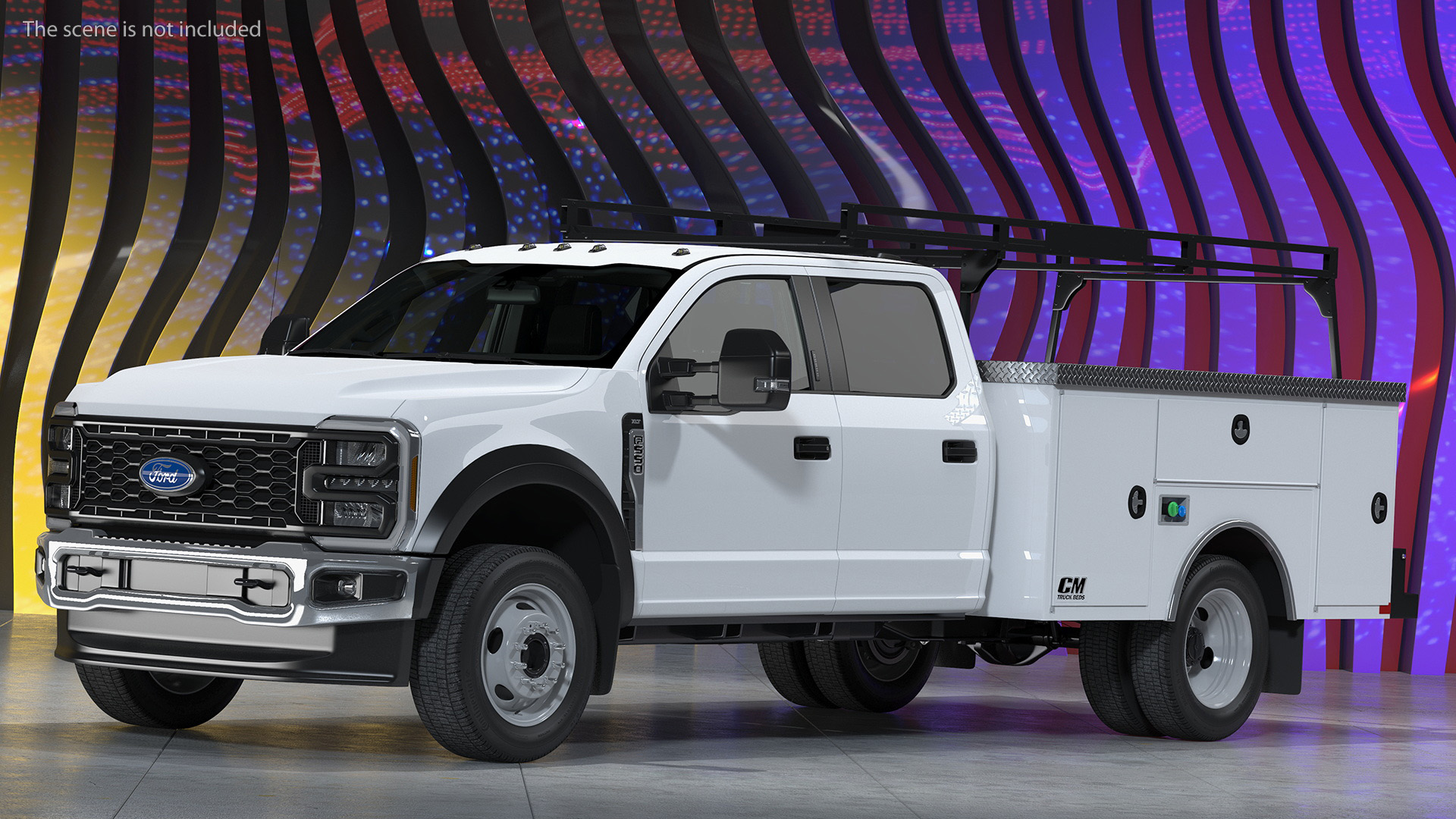 Ford Super Duty F550 with Service Body White 3D model