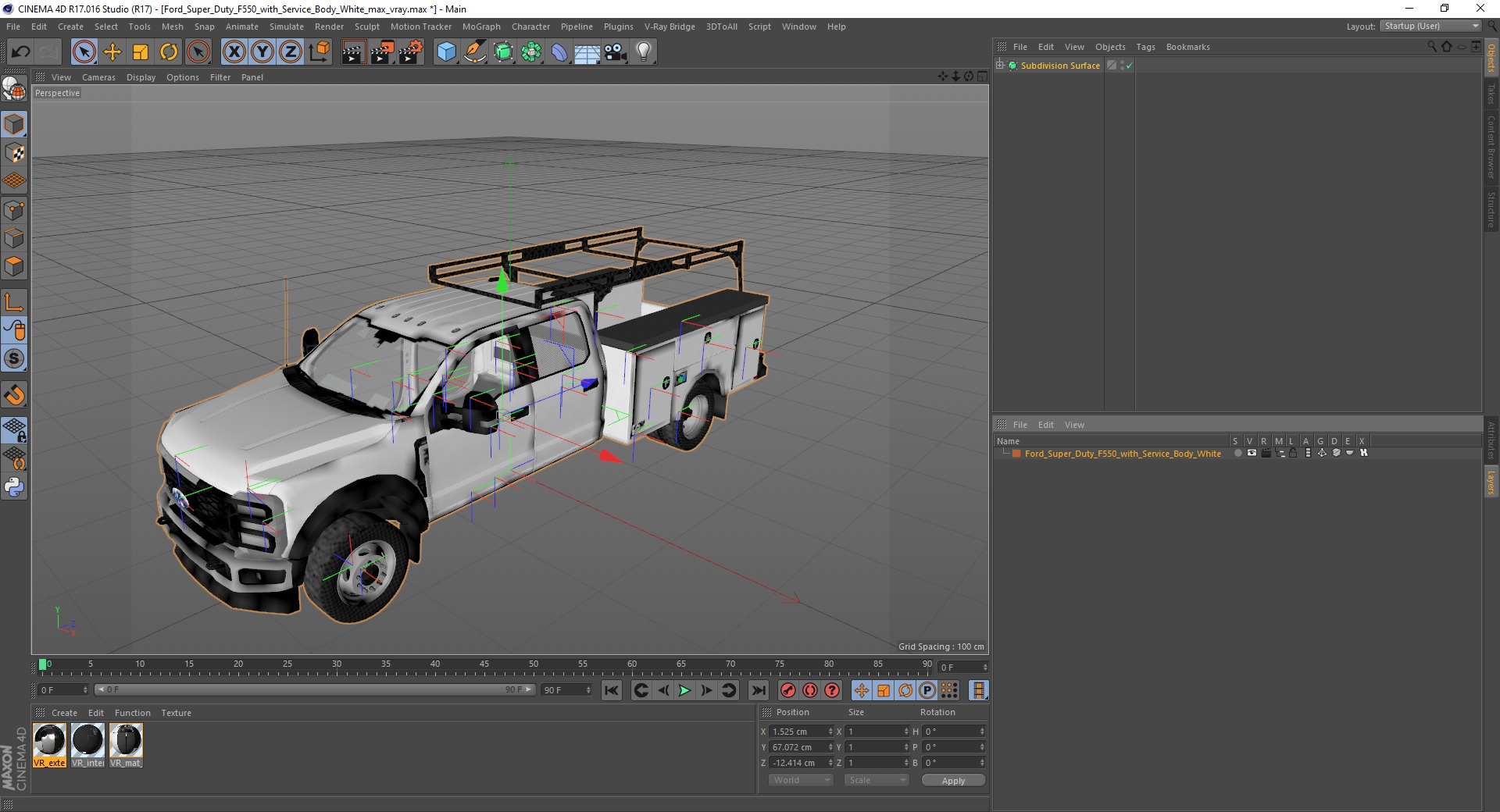 Ford Super Duty F550 with Service Body White 3D model