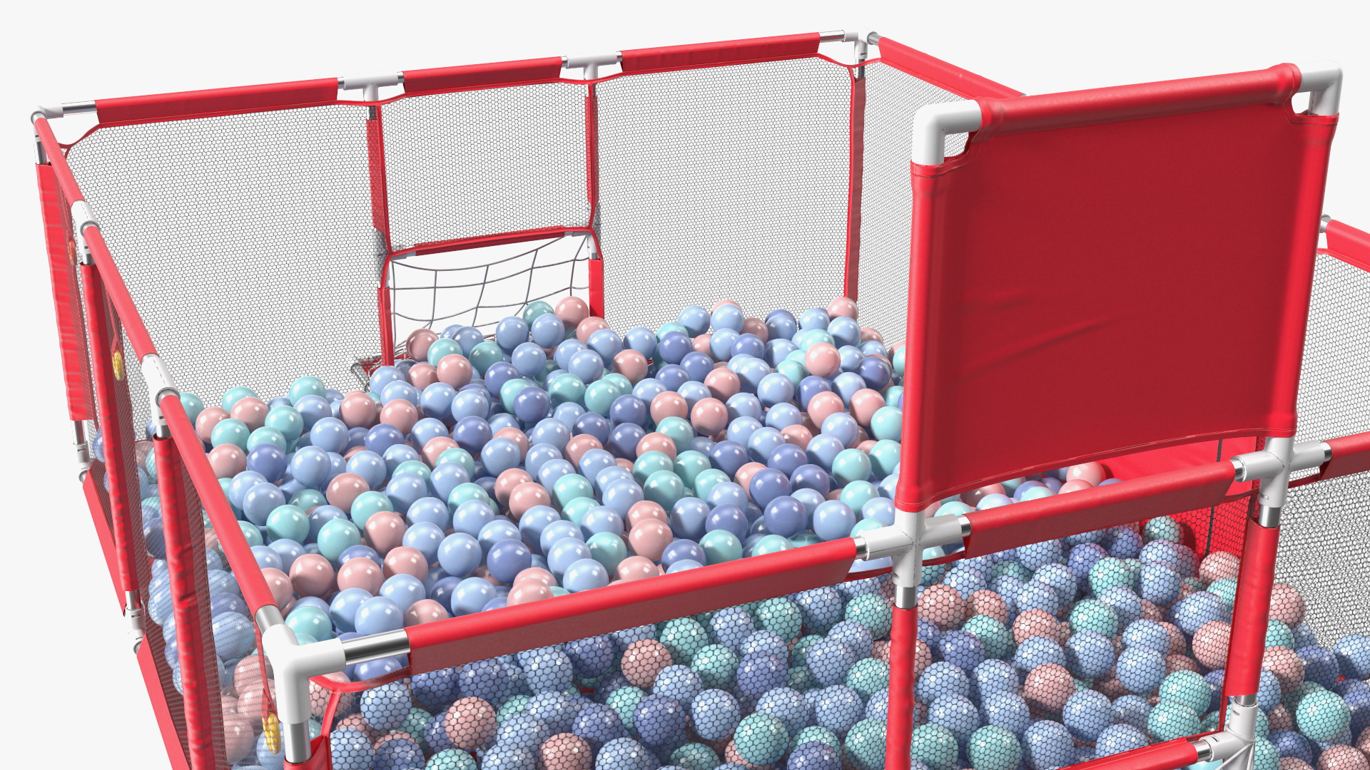 3D model Red Baby Playpen with Plastic Balls