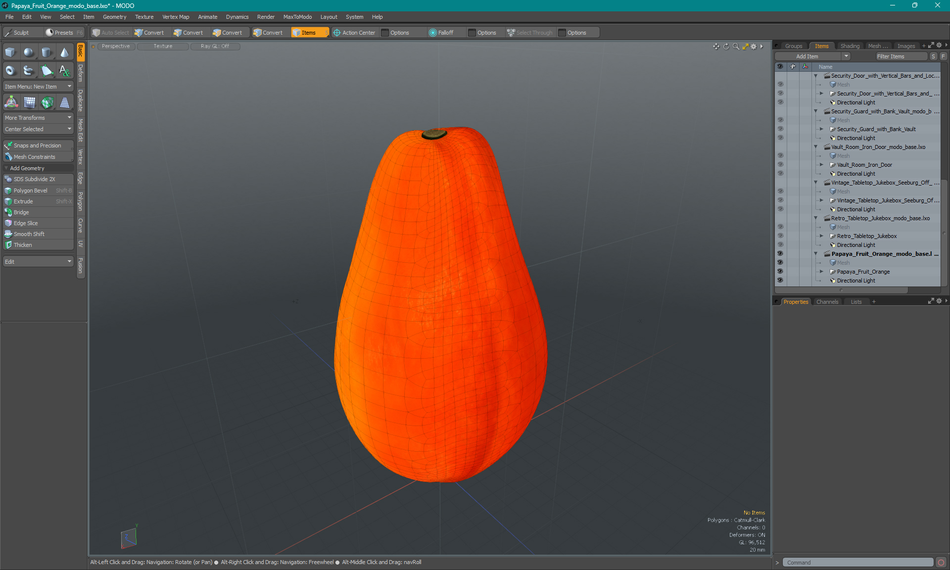 Papaya Fruit Orange 3D model