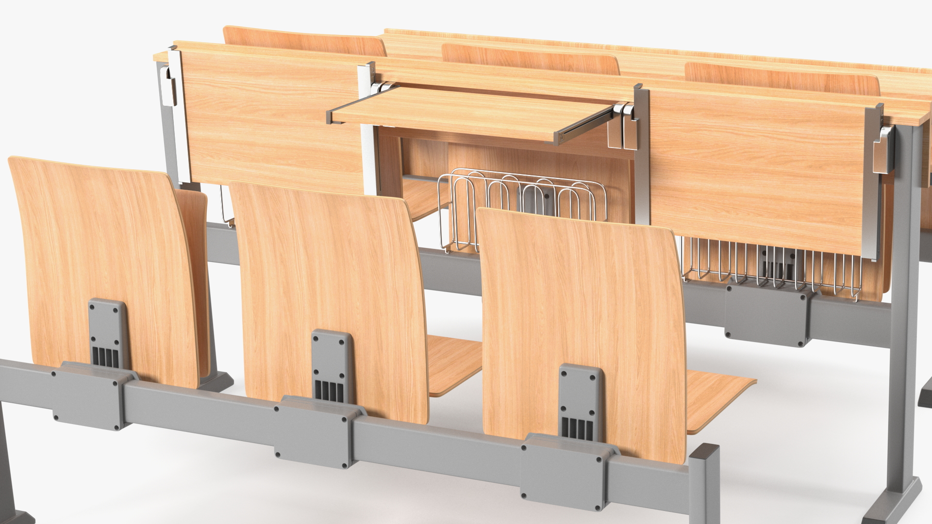 University Seating System Set Six Seats 3D model