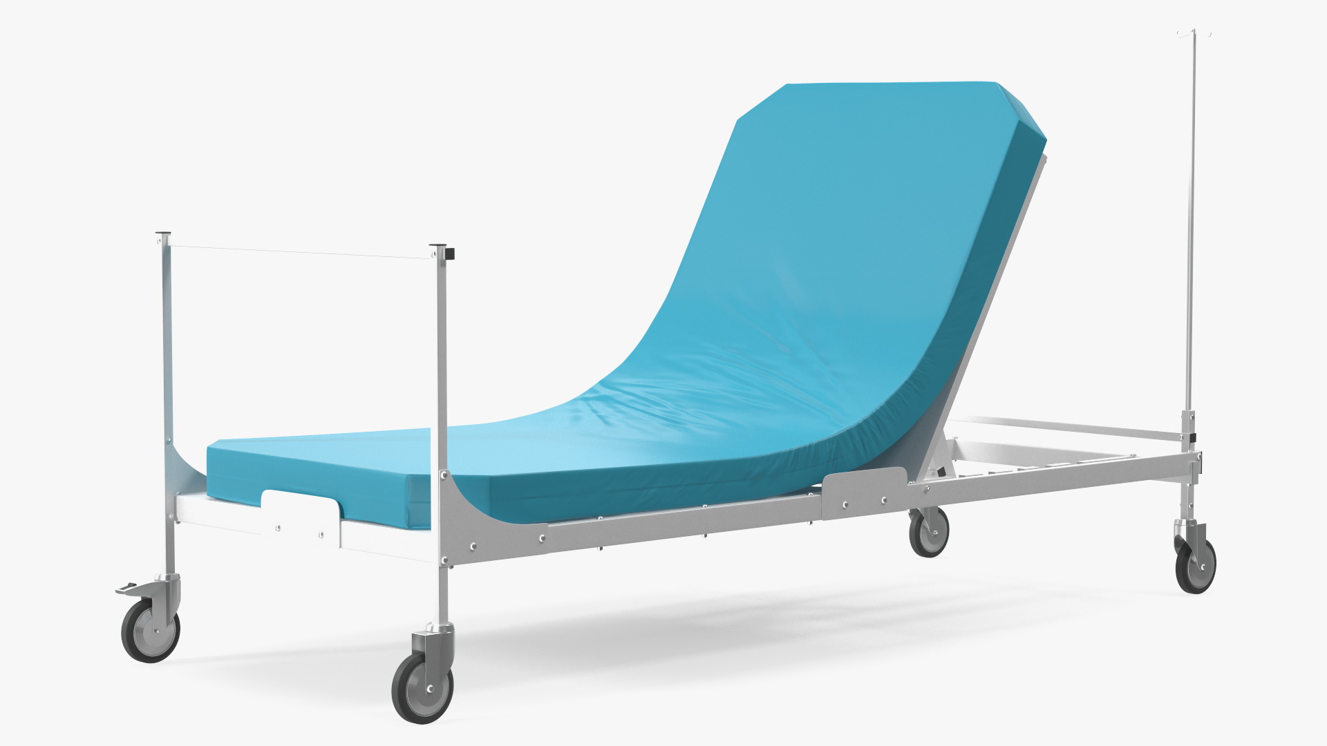 Hospital Bed with Mattress 60 Degrees 3D