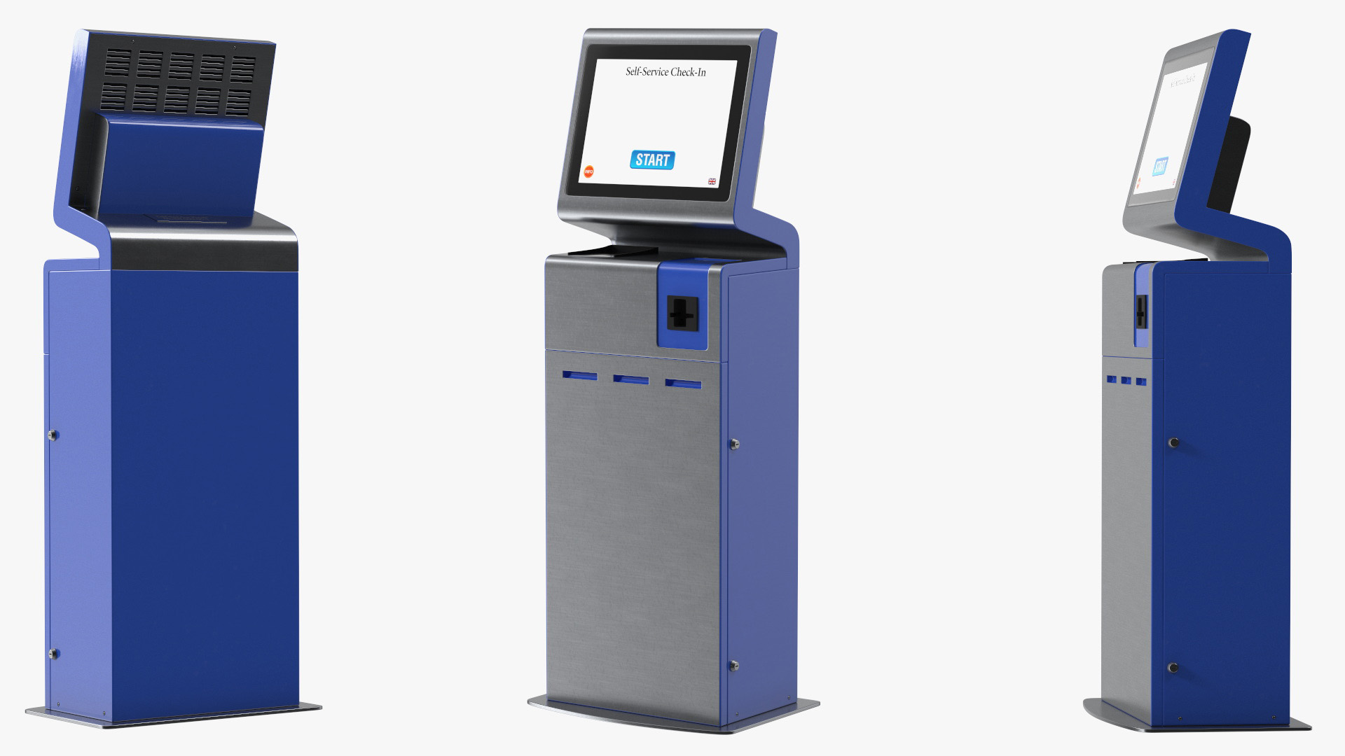 Blue Self-Service Check-In Kiosk 3D