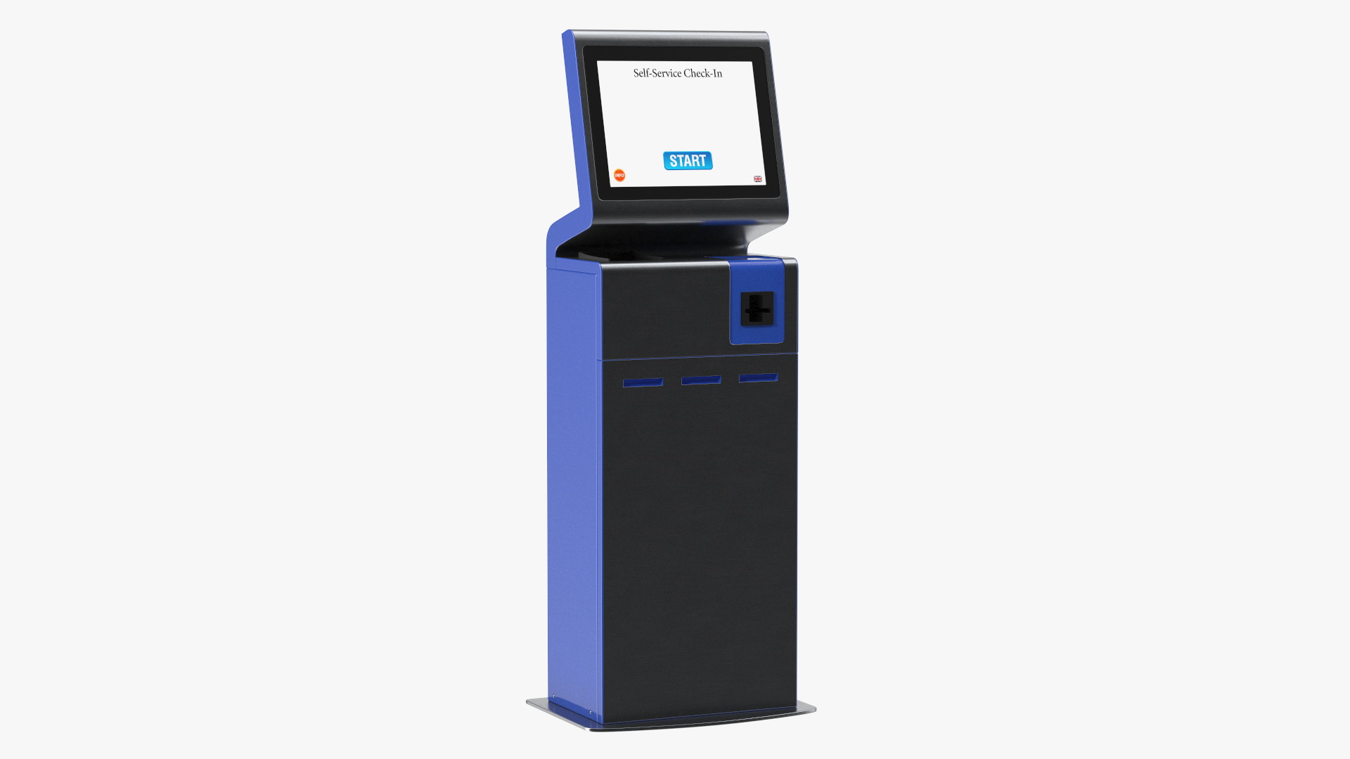 Blue Self-Service Check-In Kiosk 3D