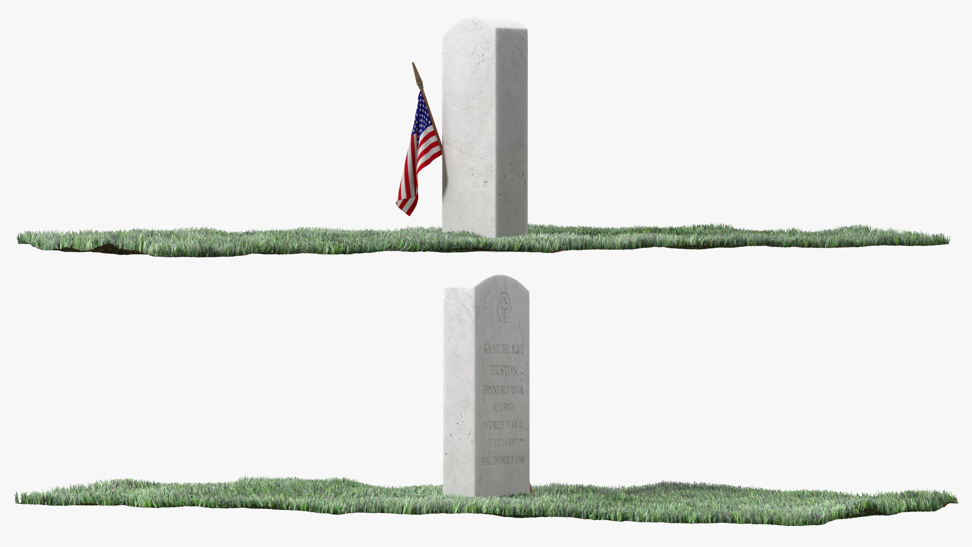 Grave World War Hero Fur 3D model