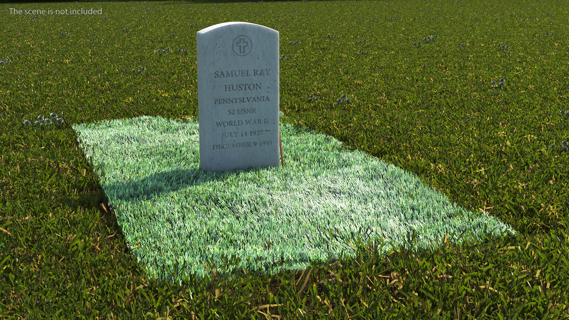 Grave World War Hero Fur 3D model