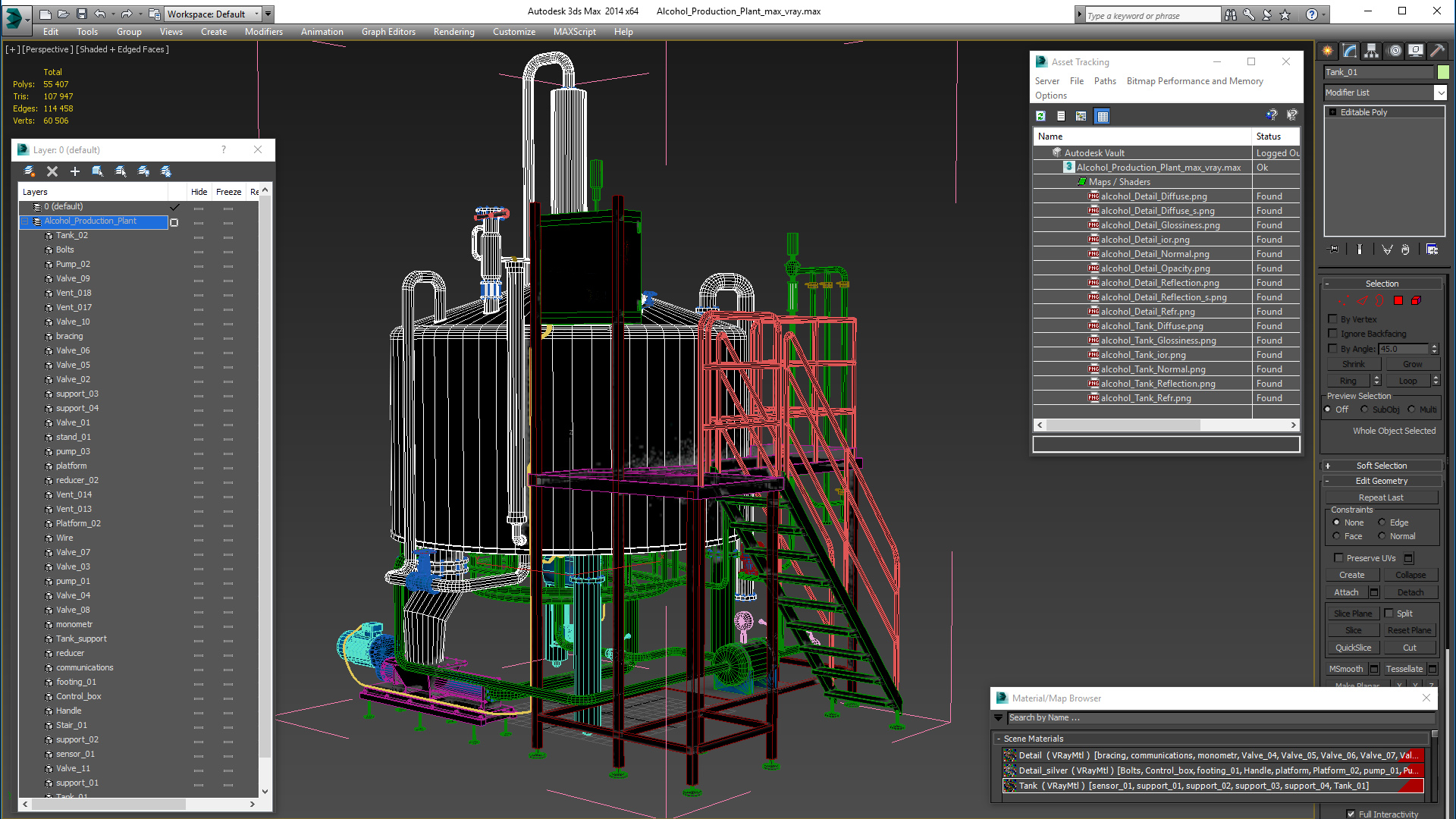 Alcohol Production Plant 3D model