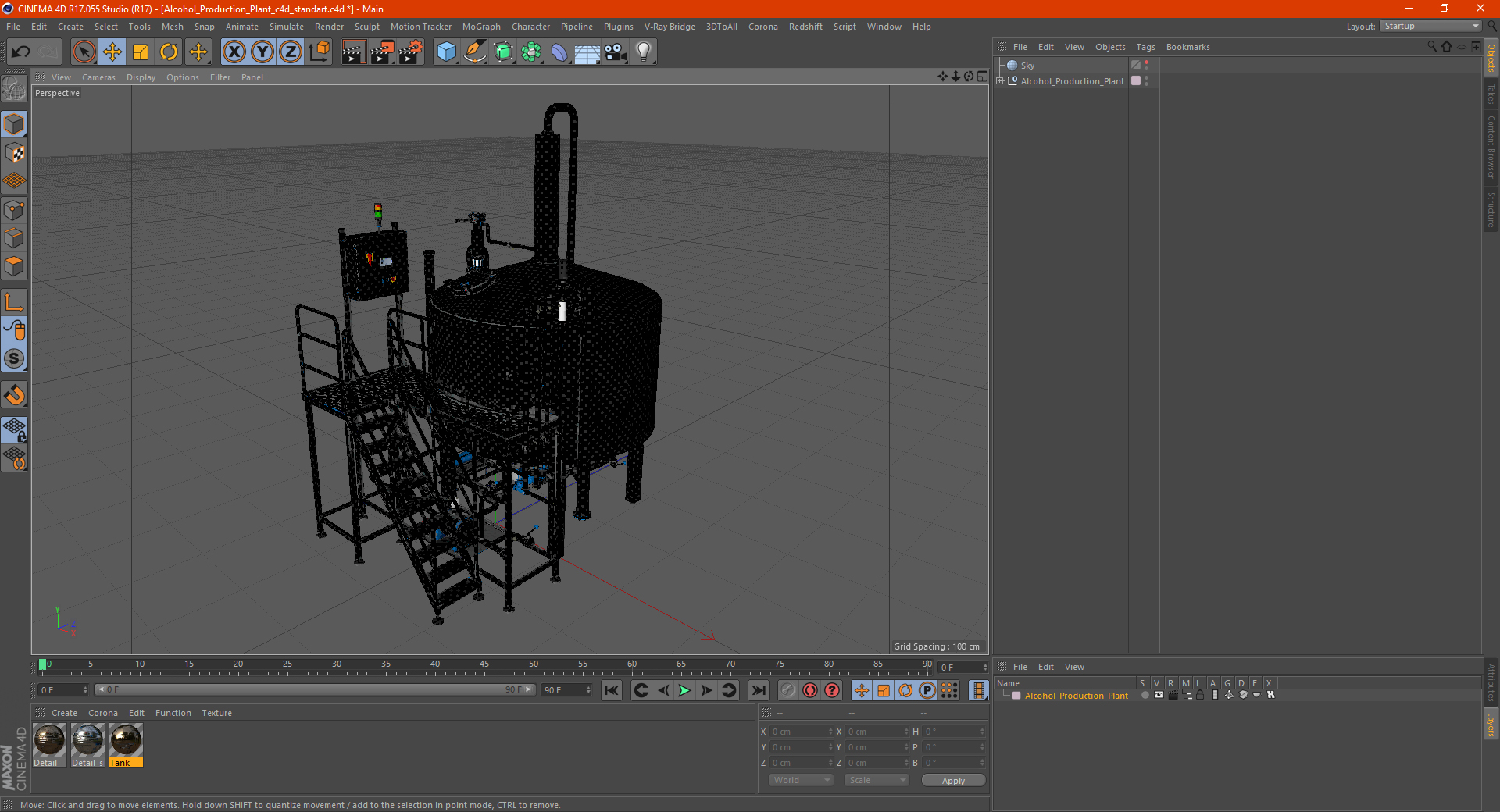 Alcohol Production Plant 3D model