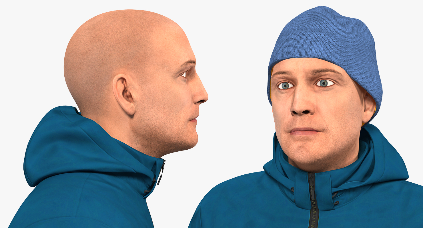 Winter Men Sportswear Walking Pose 3D model