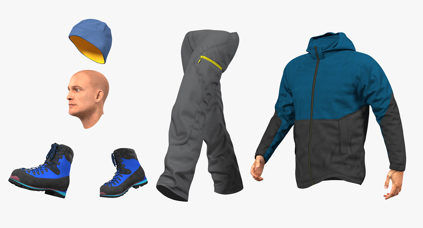 Winter Men Sportswear Walking Pose 3D model