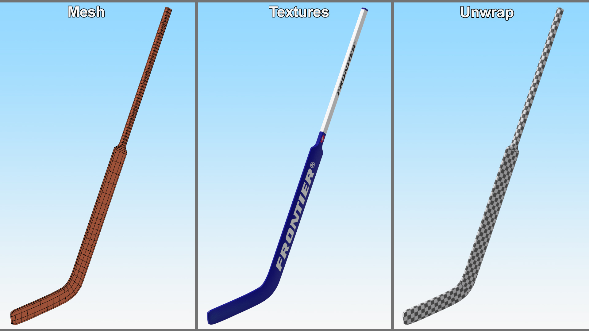 3D Goalie Ice Hockey Stick model