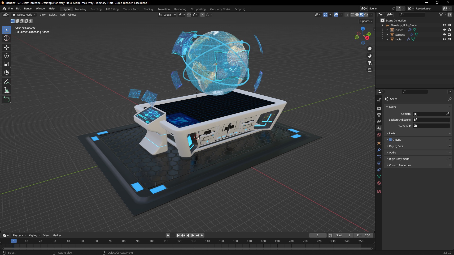3D model Planetary Holo Globe