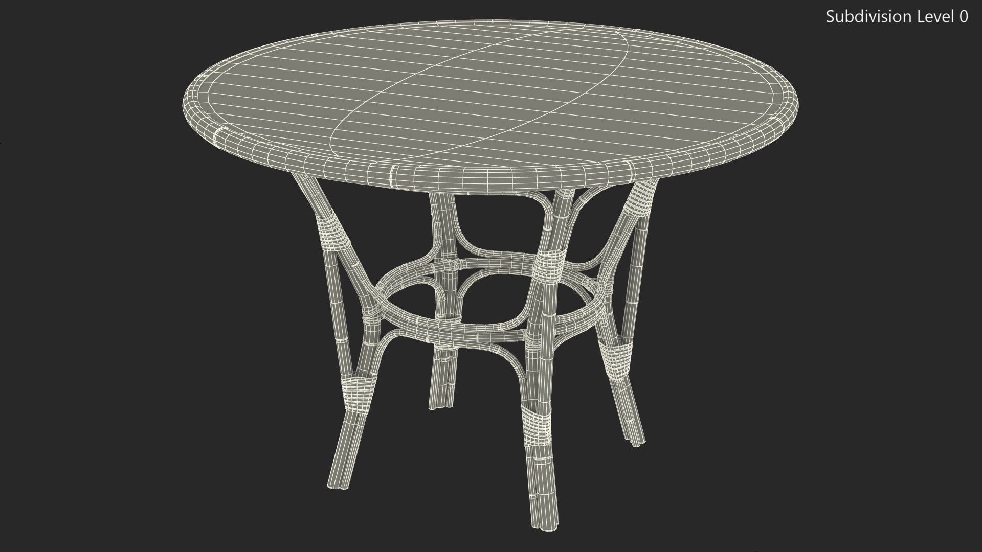 3D model Round Bamboo Dining Table