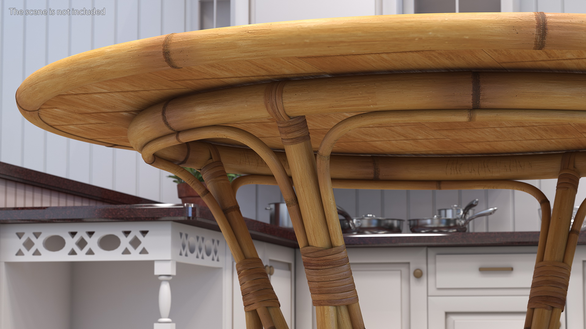 3D model Round Bamboo Dining Table