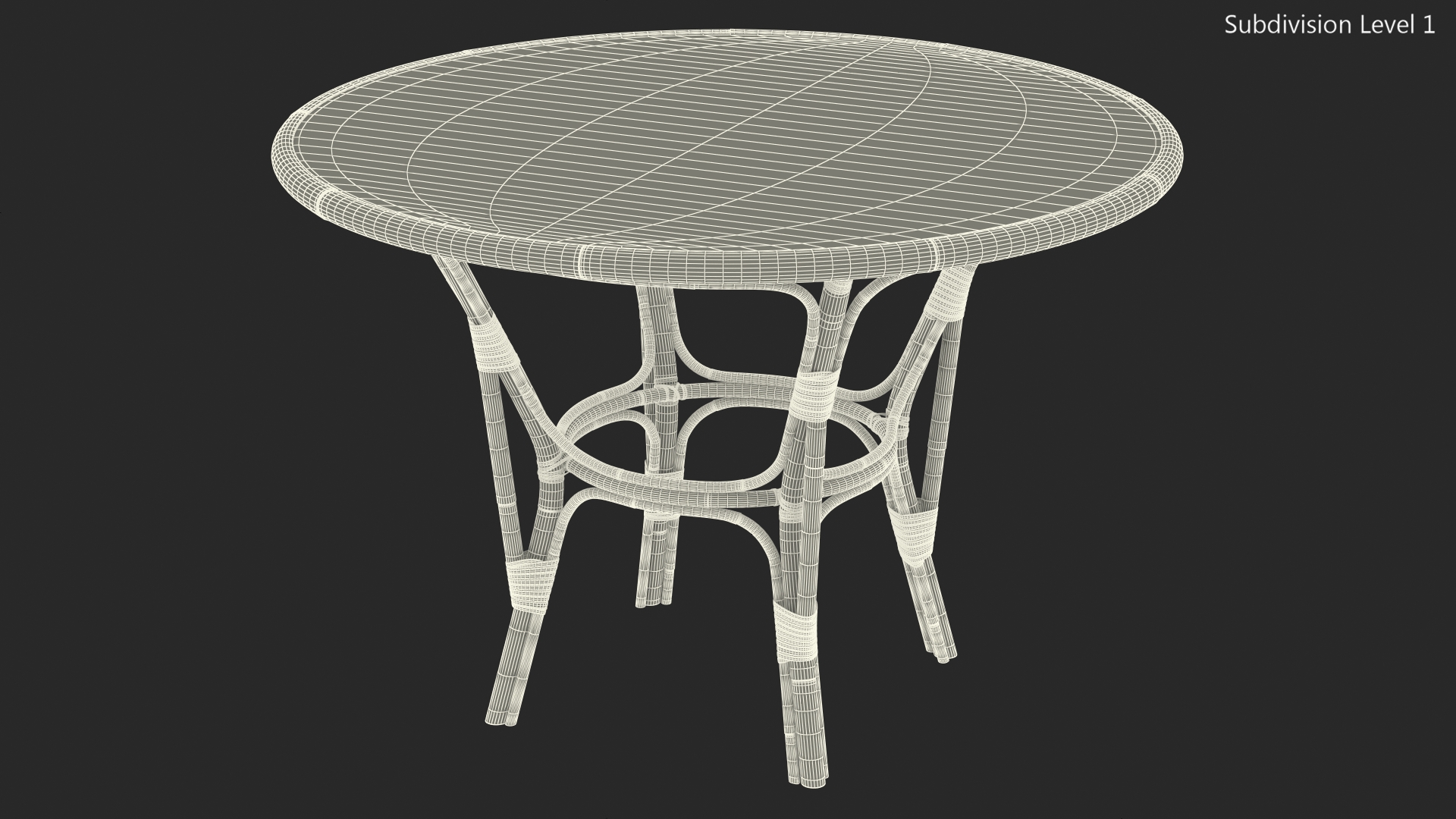 3D model Round Bamboo Dining Table