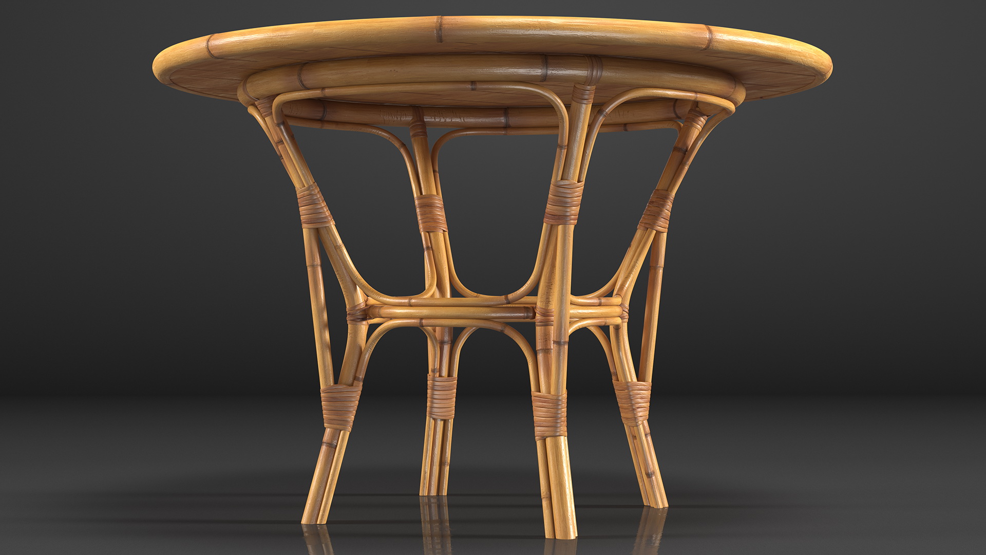 3D model Round Bamboo Dining Table