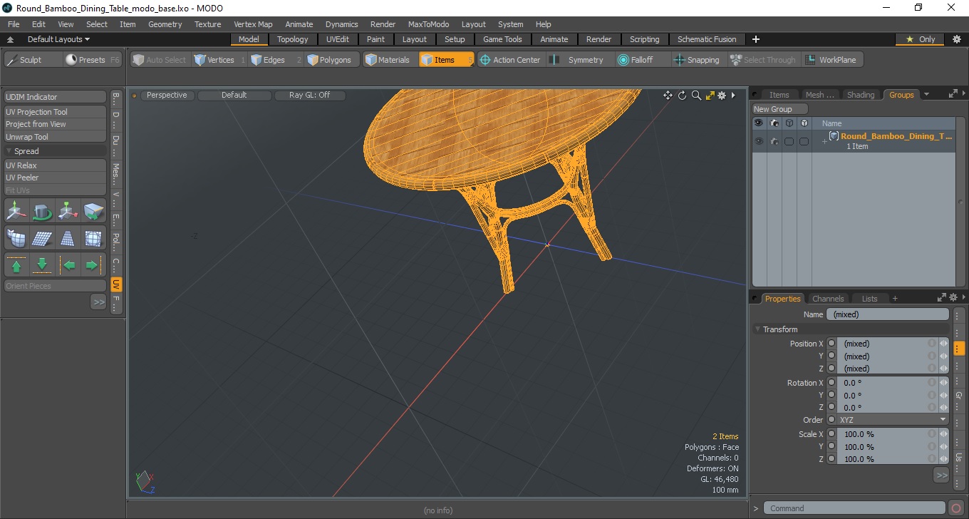 3D model Round Bamboo Dining Table