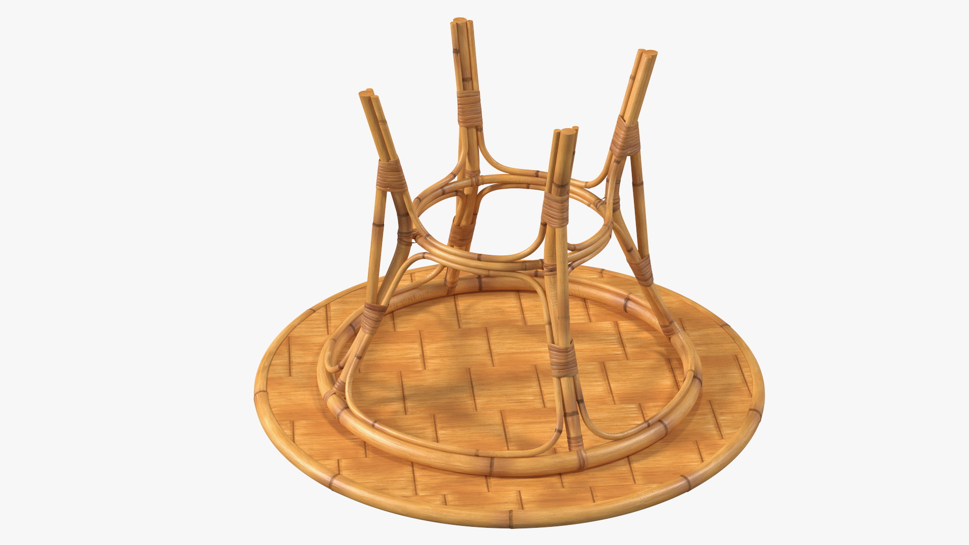 3D model Round Bamboo Dining Table