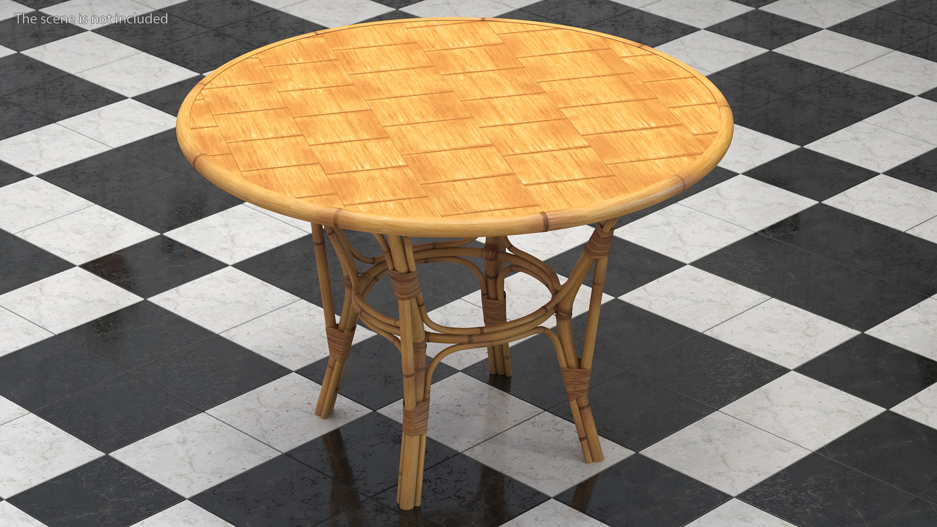 3D model Round Bamboo Dining Table