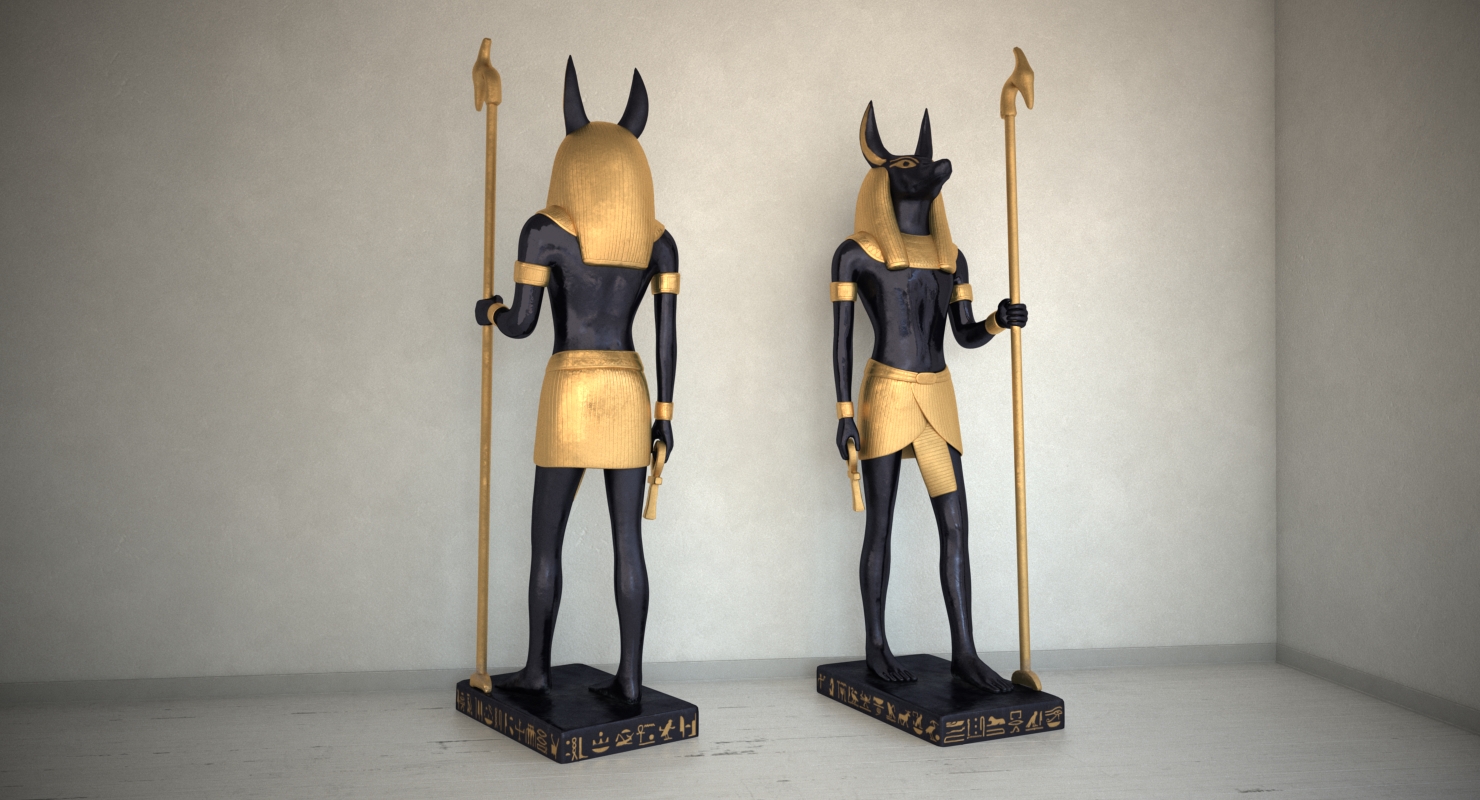 3D model Vintage Egyptian Anubis Statue