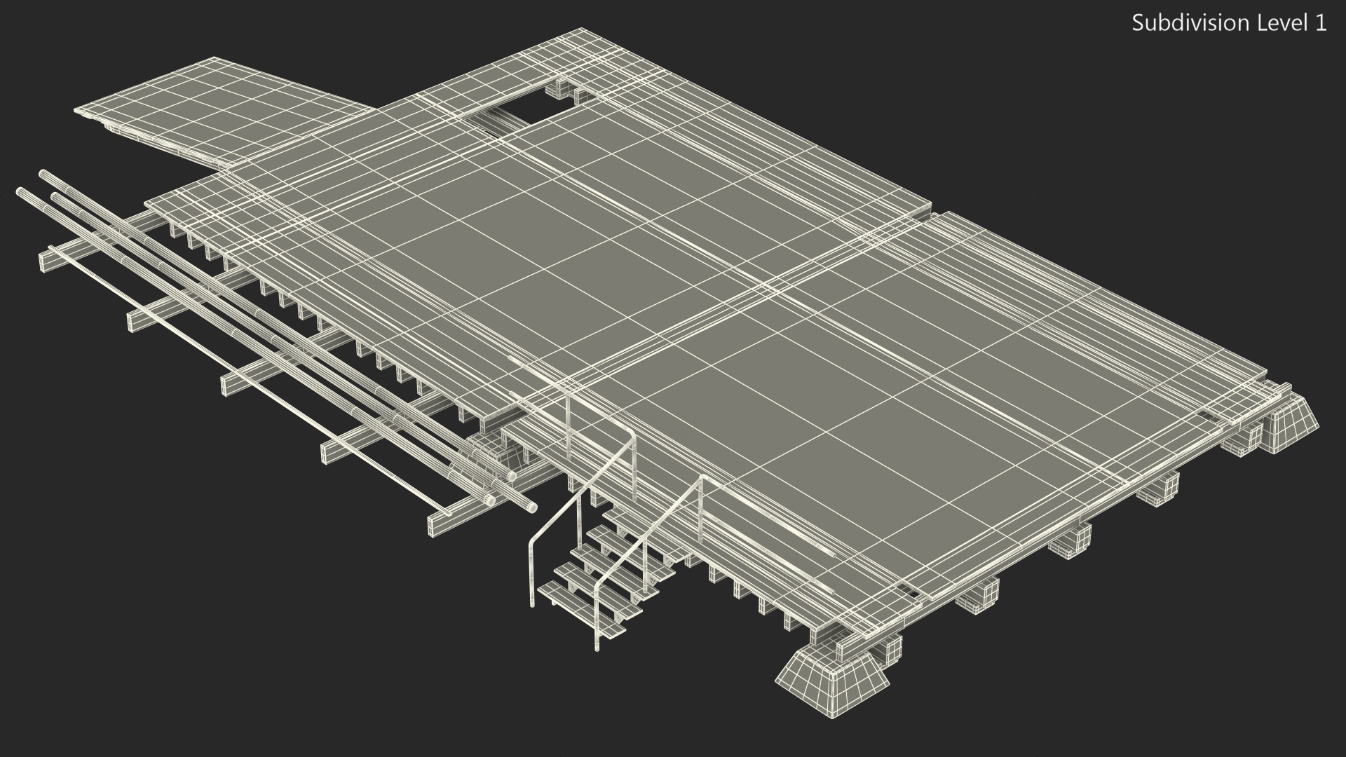 3D model Wooden Terrace for Oil Derrick