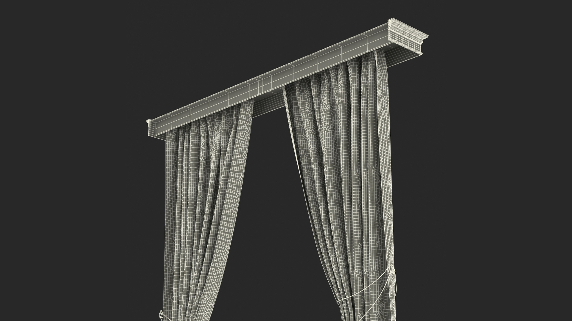 Classic Curtains with Valance 3D model