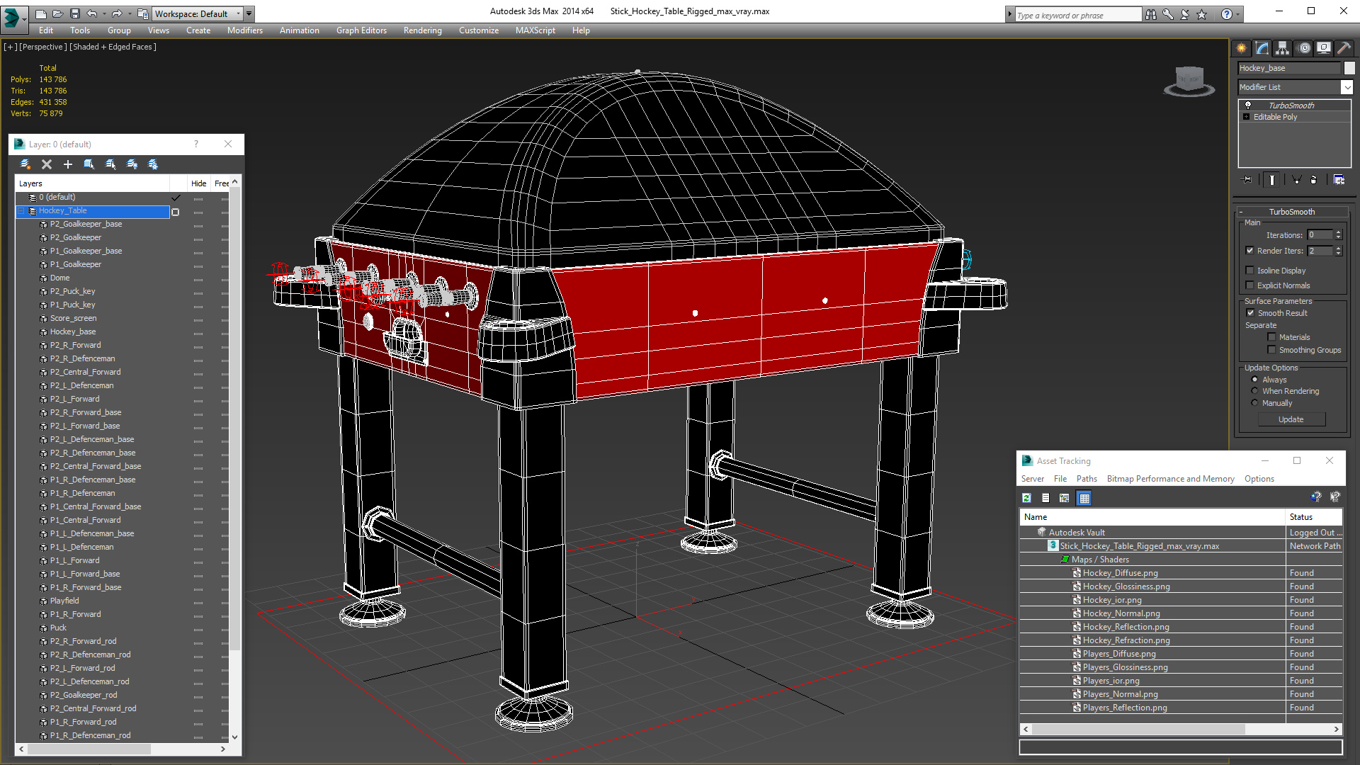 3D model Stick Hockey Table Rigged